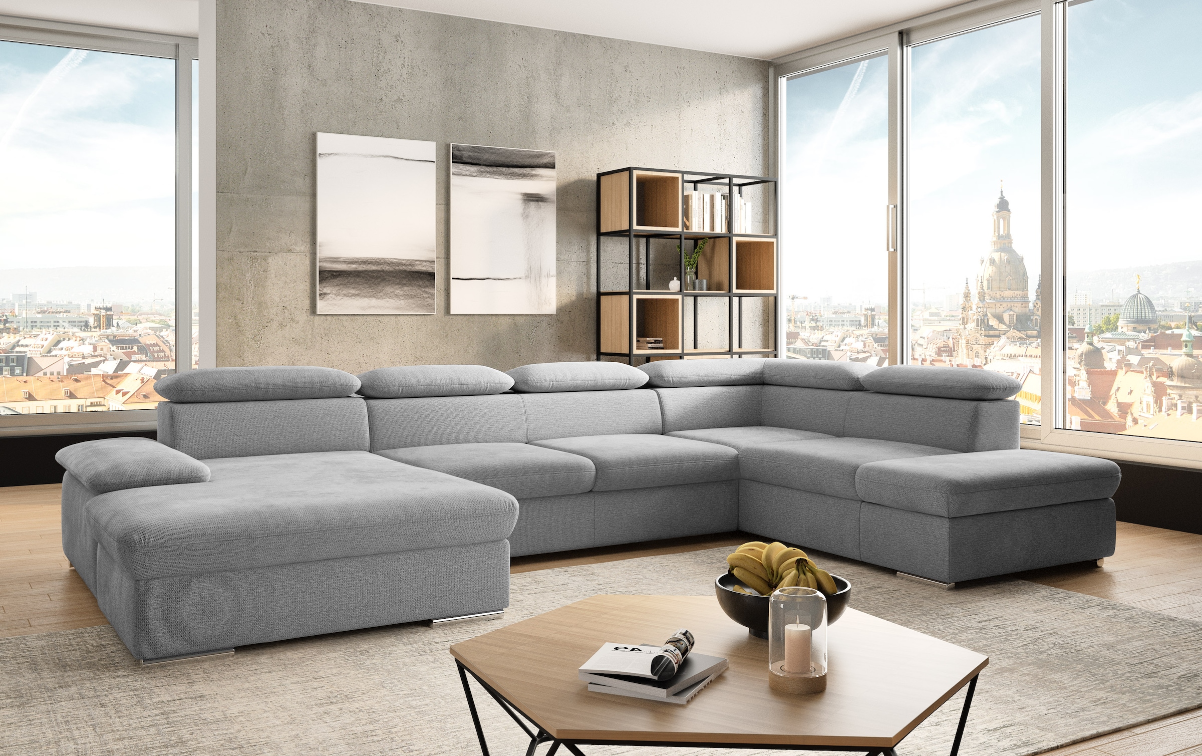 sit&more Wohnlandschaft »Valantine U-Form, B: 349 cm« mit Arm- & Kopfteilve günstig online kaufen