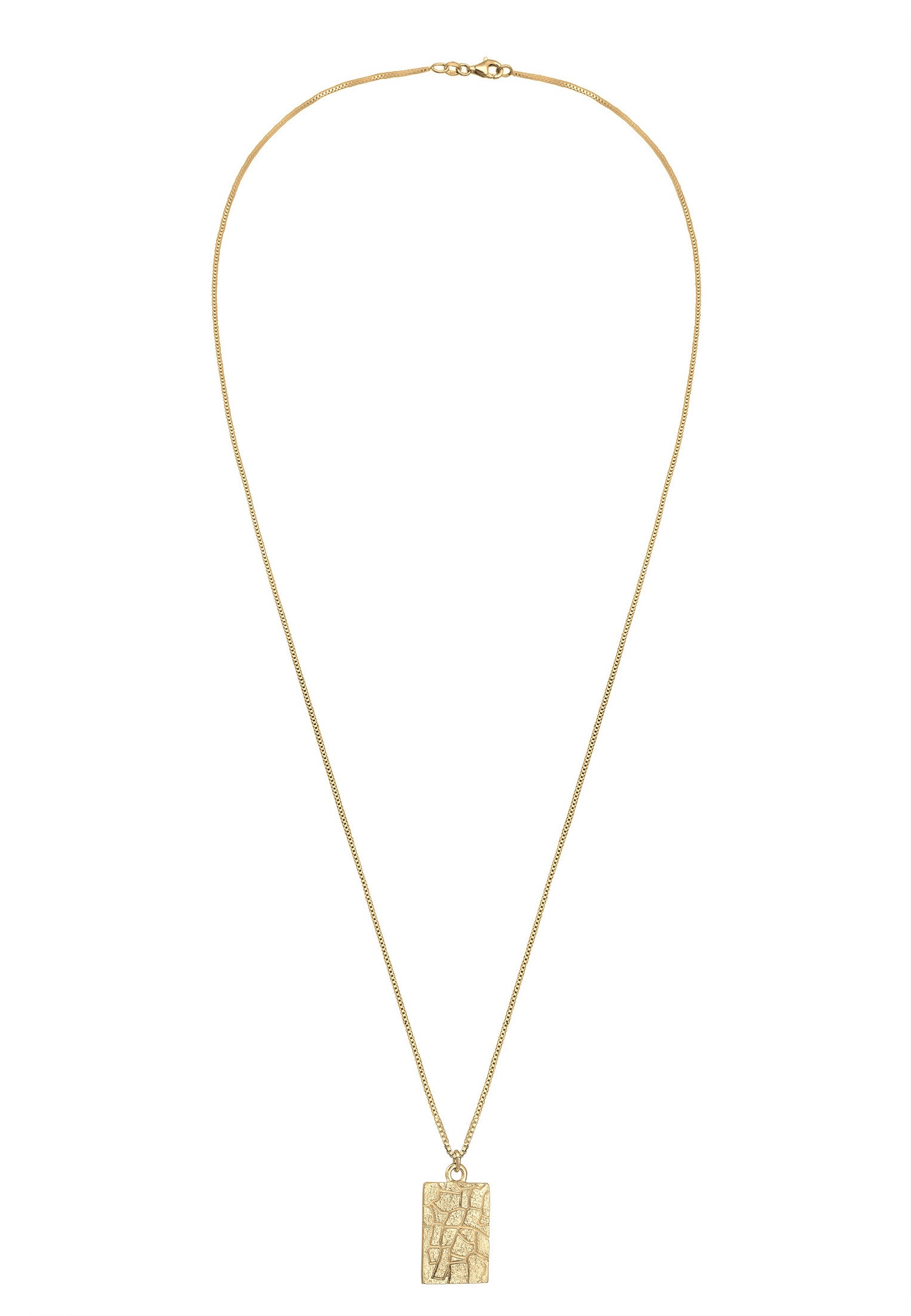 Elli Kette mit Anhänger »Box Chain Vintage Look Geo Anhänger 925 Silber«