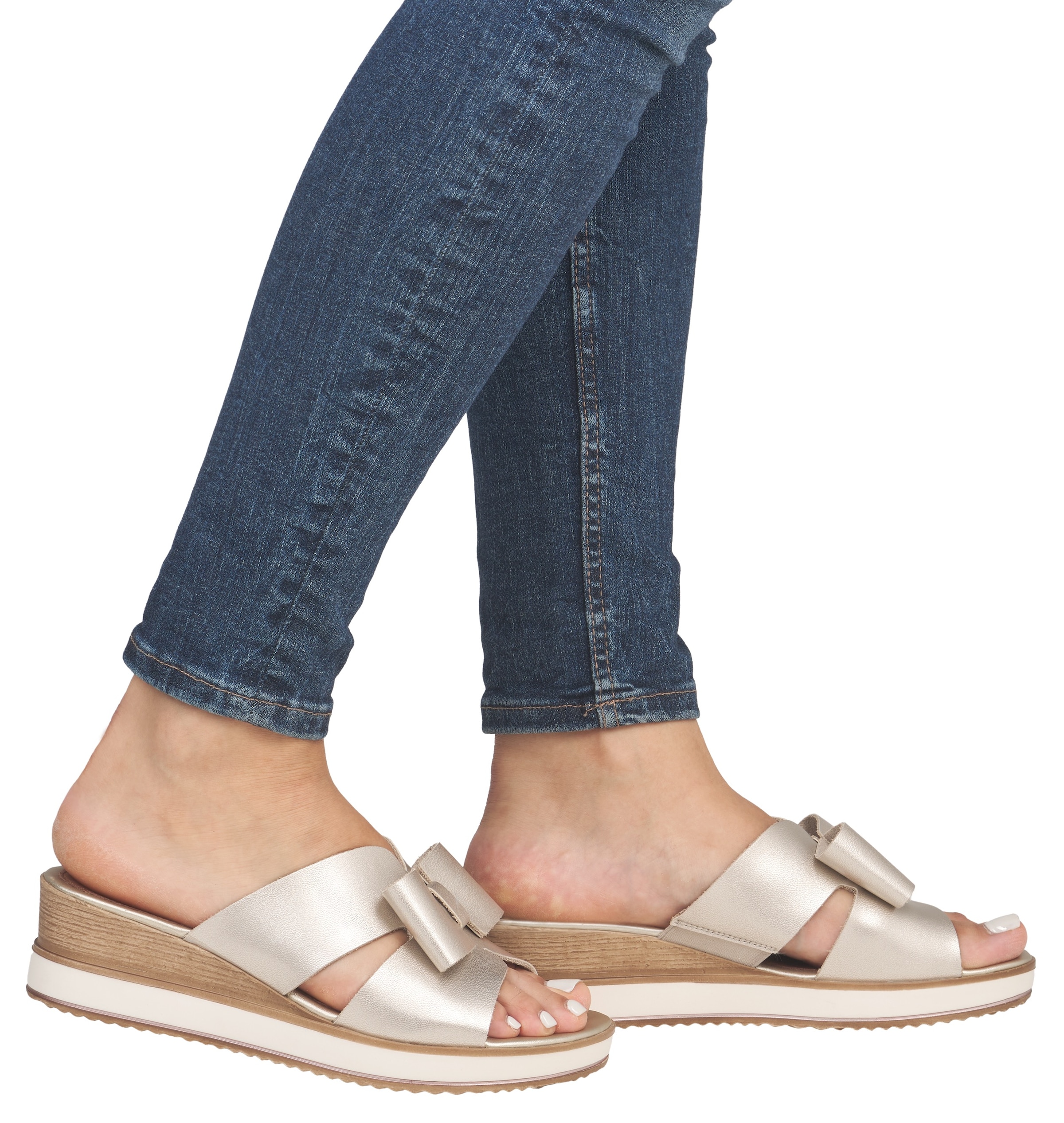 Remonte Pantolette  Keilabsatz, Sommerschuh mit schöner Zierschleife