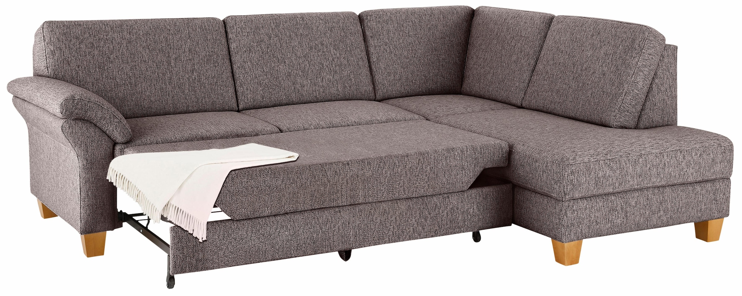 Home affaire Ecksofa »Borkum L-Form«, mit Federkern, wahlweise mit Bettfunktion