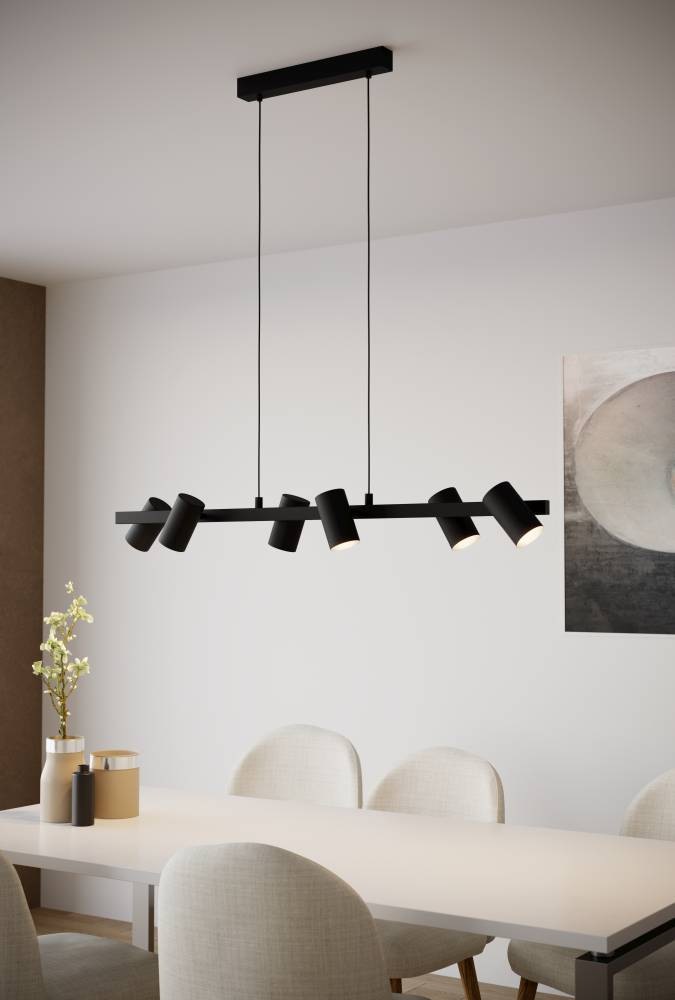 EGLO Hängeleuchte »GATUELA 1 Pendellampe, Stahl, IP20, E14, Esszimmerlampe, günstig online kaufen
