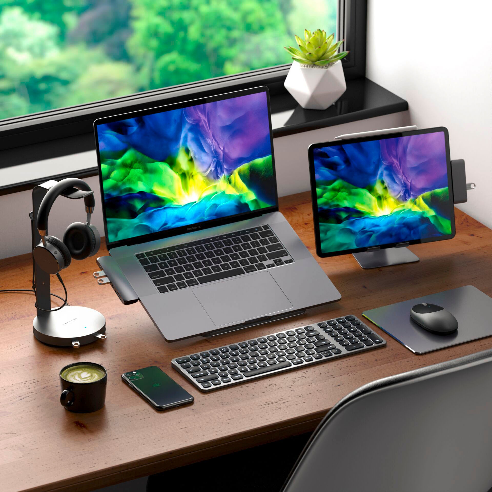 Satechi Headset-Halterung »Aluminum Headphone Stand Hub«