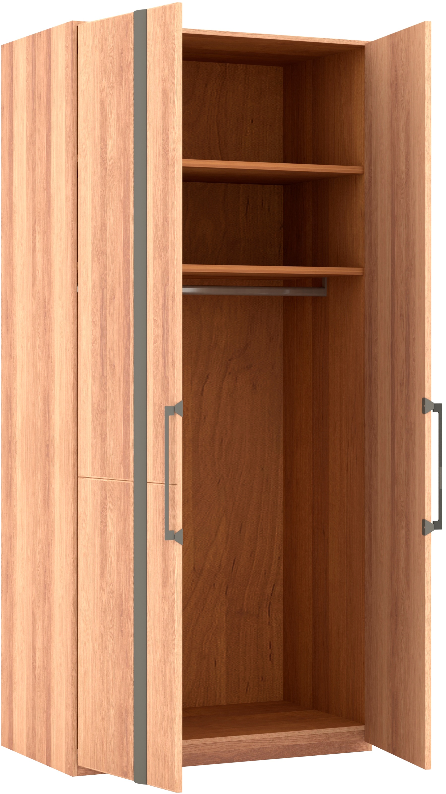 Musterring Drehtürenschrank »Sorrent, Kleiderschrank, Schrank, teilmassiv Eiche«, (mit Türdämpfern, in 5 Breiten & 2 Höhen, extra Böden, MADE IN GERMANY), Türen Eiche massiv oder als Parsol-Bronze-Spiegel, verschiedene Maße