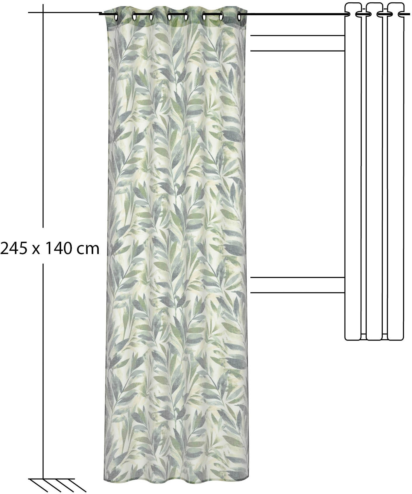 HOMING Gardine »Valdis« Ösen 1 Stk. tlg. Fertigschal