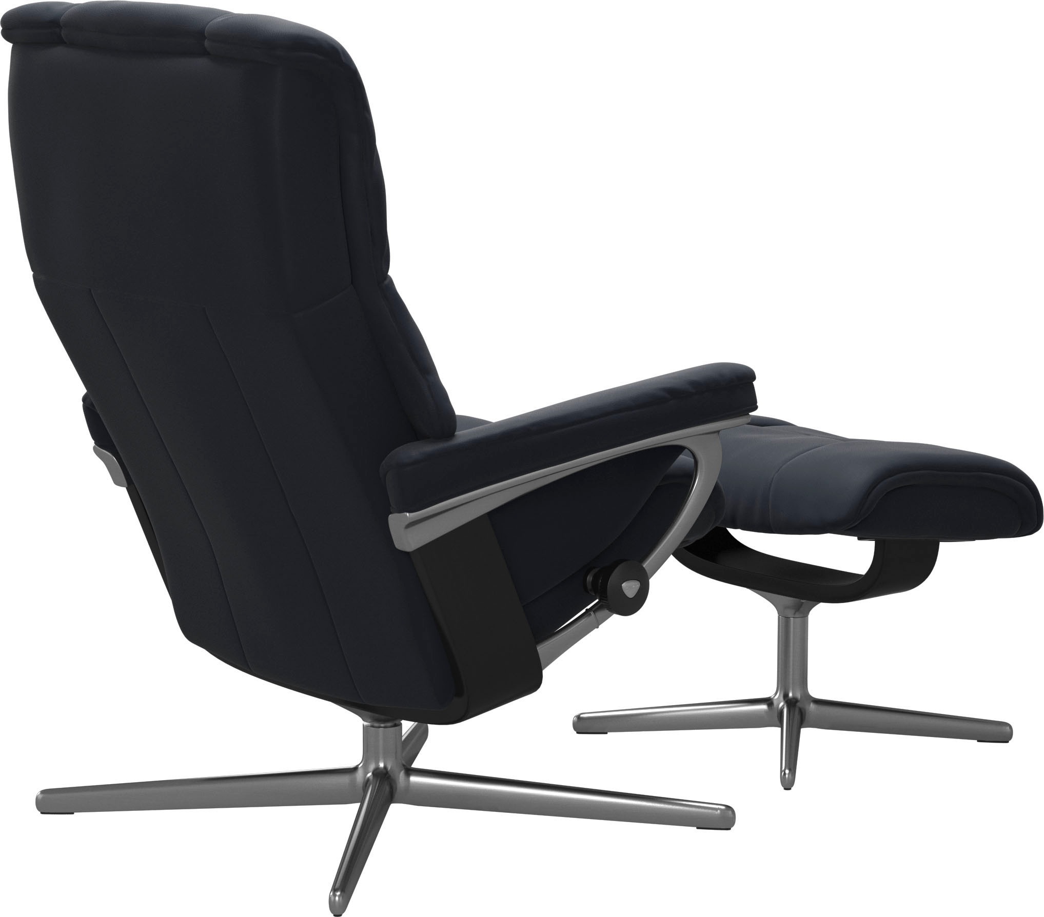 Stressless® Relaxsessel »Mayfair«, (Set, Relaxsessel mit Hocker), mit Hocker, mit Cross Base, Größe S, M & L, Holzakzent Schwarz