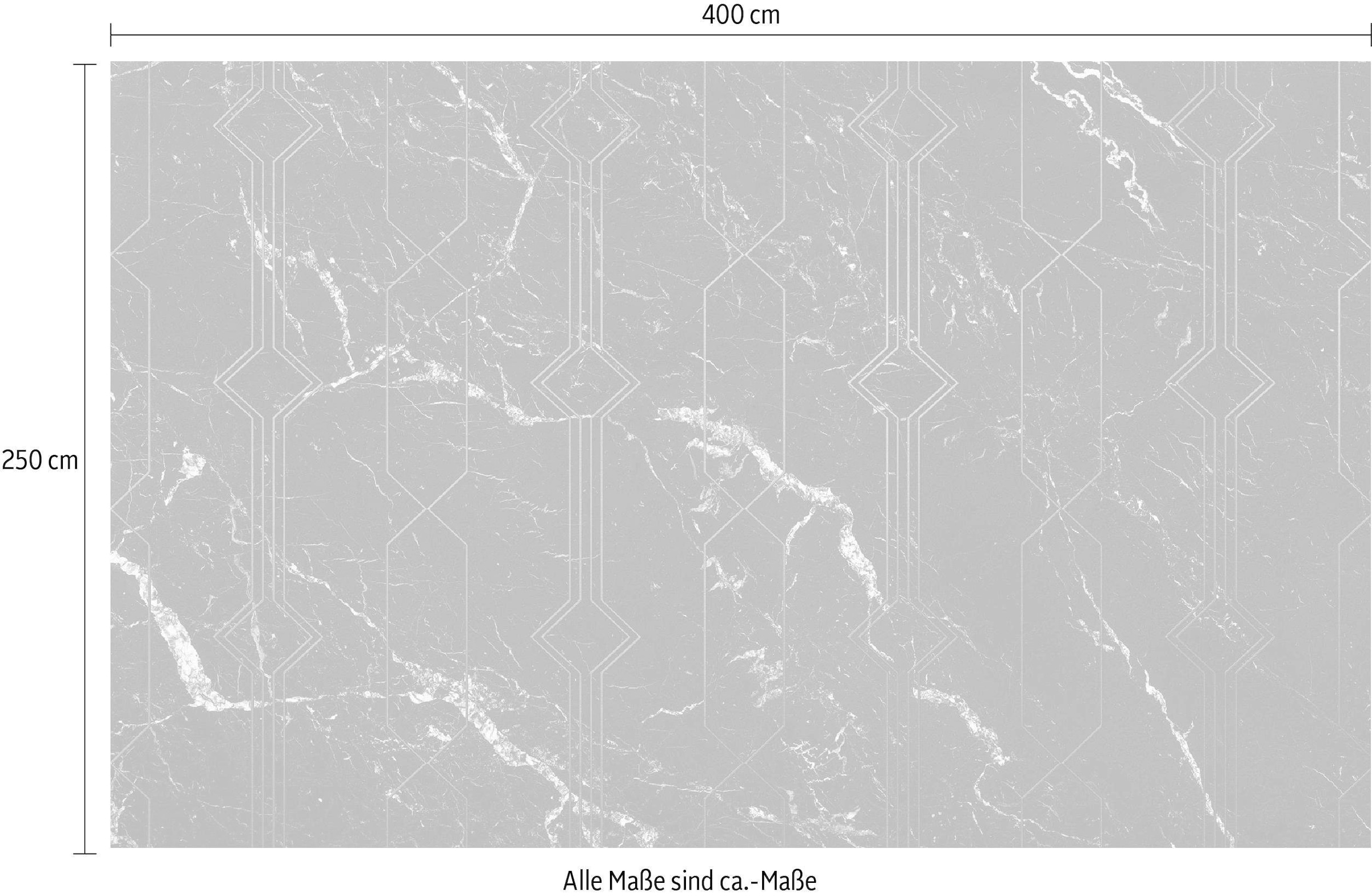 Komar Vliestapete »Digitaldruck Vlies -  Marble Black - Größe 400 x 250 cm« bedruckt glatt Wohnzimmer, Schlafzimmer