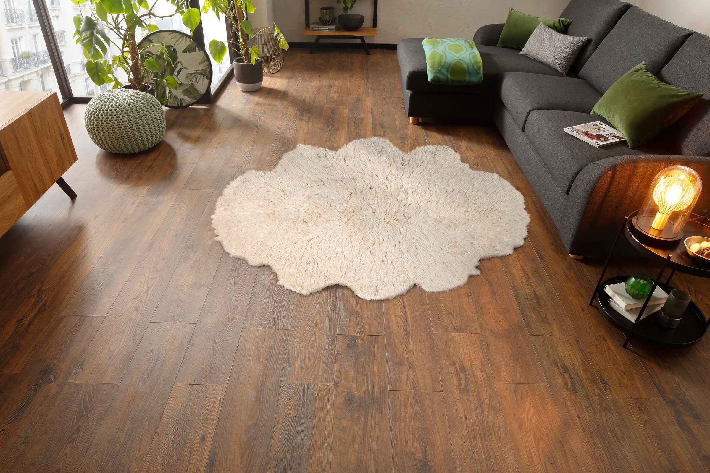 THEKO Wollteppich »Flokos 2«, wolkenförmig, 62 mm Höhe, Handweb Teppich, Hochflor, reine Wolle, handgewebt