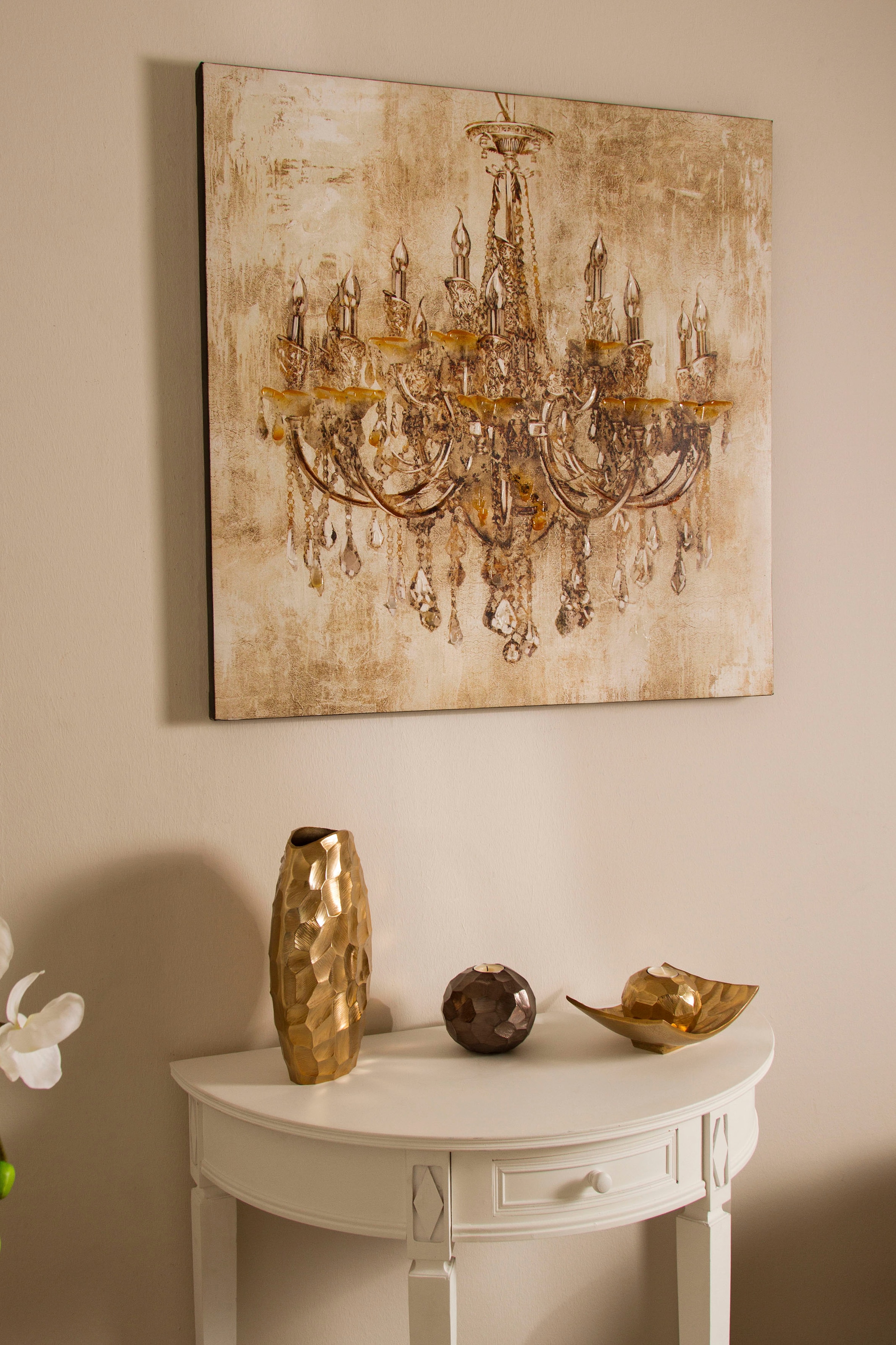 Myflair Möbel & Accessoires Ölbild, Gemälde, Bild auf Leinwand, Motiv  Kronleuchter, 80x80 cm, Wohnzimmer auf Raten kaufen