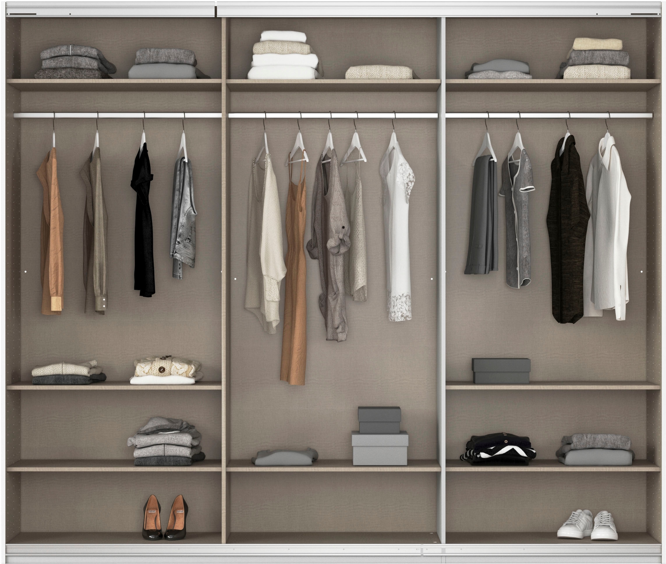 rauch Schwebetürenschrank »Kleiderschrank Schrank OTTO´S CHOICE Garderobe AGORDO«, (in zwei Griff-Farben), Top Innenausstattung, in 4 Breiten und 2 Höhen MADE IN GERMANY