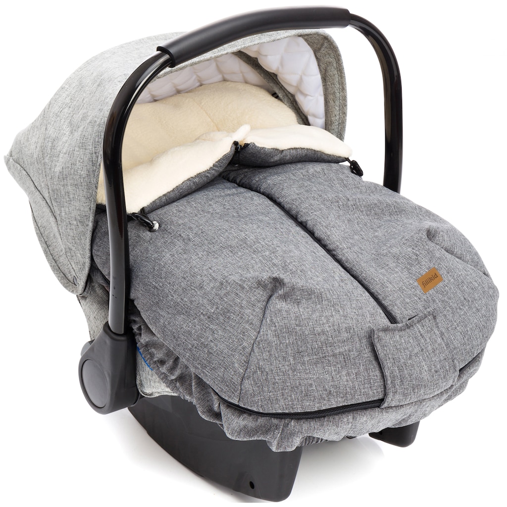 Fillikid Fußsack »Sella, Winterfußsack, melange hellgrau«, für Babyschalen