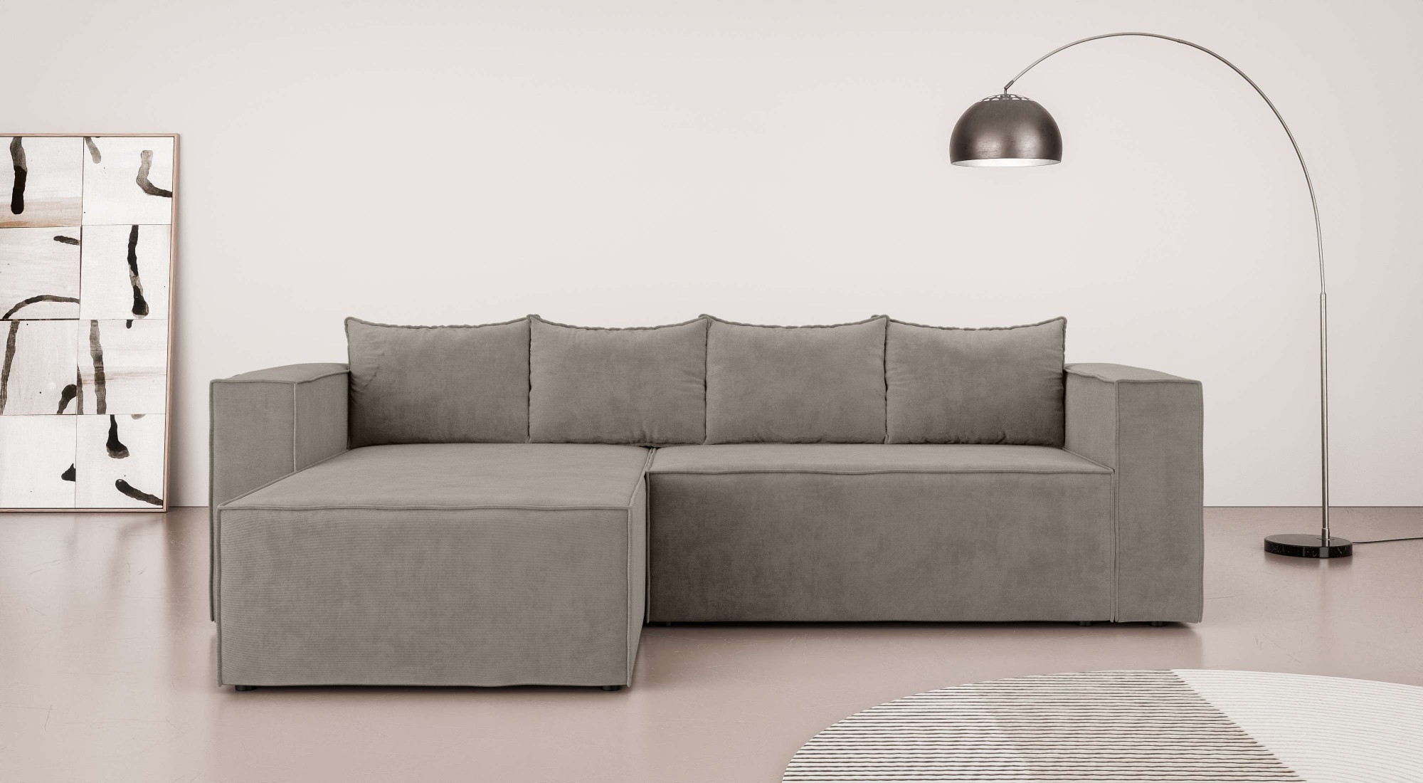 Home affaire Ecksofa »LINCOLNVILLE mit Bettfunktion und Bettkasten, Maße B/ günstig online kaufen