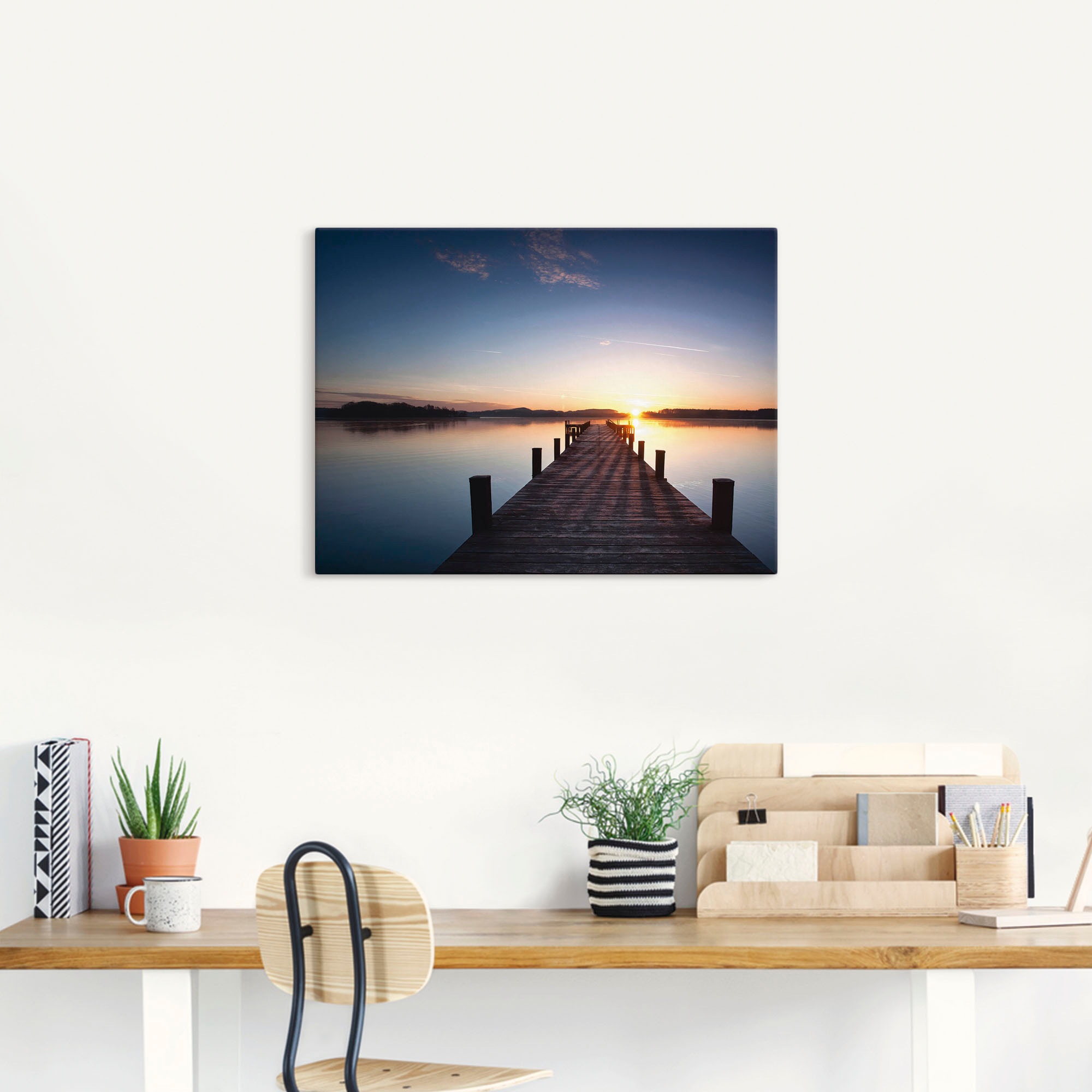 Artland Leinwandbild »Sonnenstrahlen - Sonnenuntergang« Gewässer 1 Stk. tlg günstig online kaufen