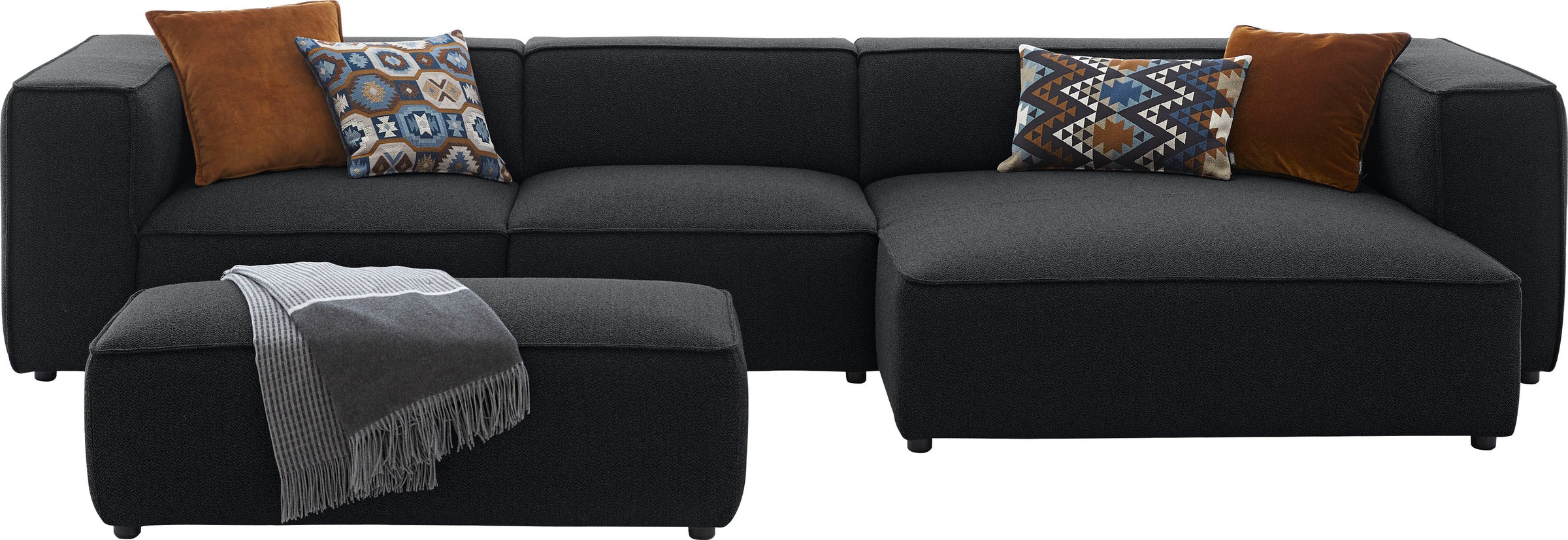W.SCHILLIG Ecksofa »around-the-block«, mit eleganter Biese, mit Federkern, Breite 341 cm