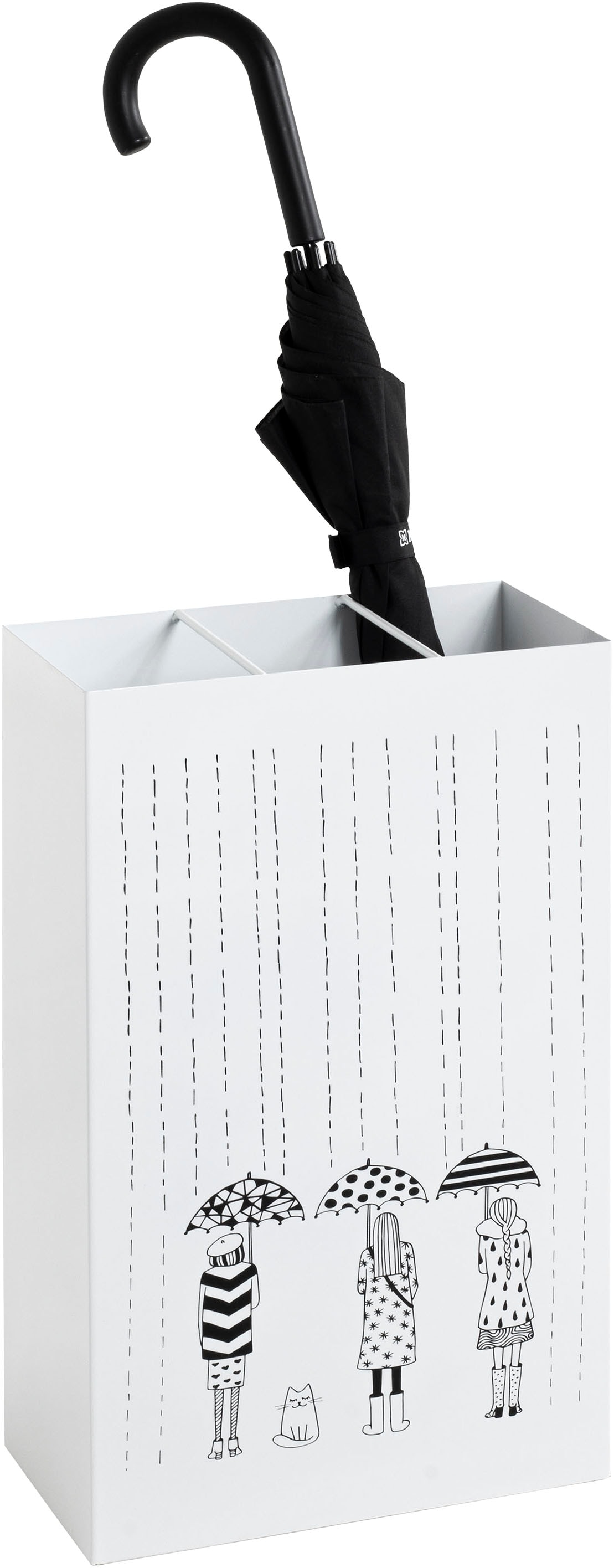 HAKU Schirmständer »Regenschirmständer, Schirmkorb« rechteckig - aus Metall Weiß - B/T/H 30/16/48 cm