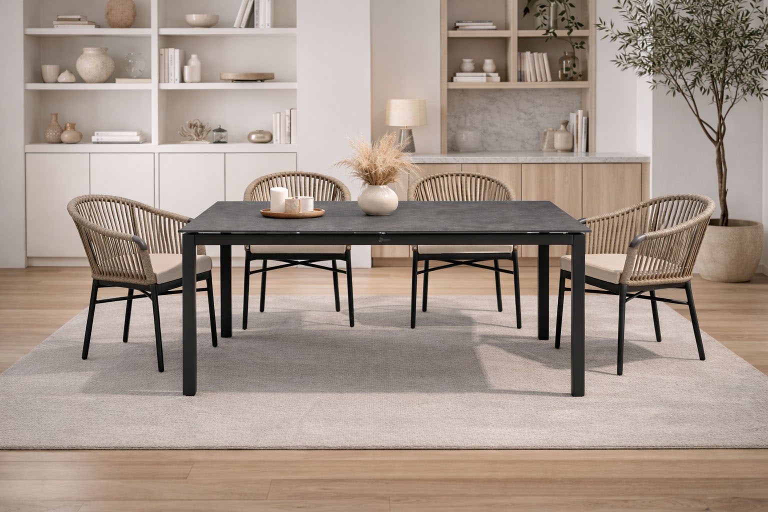 Destiny Garten-Essgruppe »TORNO CREMONA« Set, 5 tlg. Essgruppe 4 Se + Tisch 160x90cm, grau