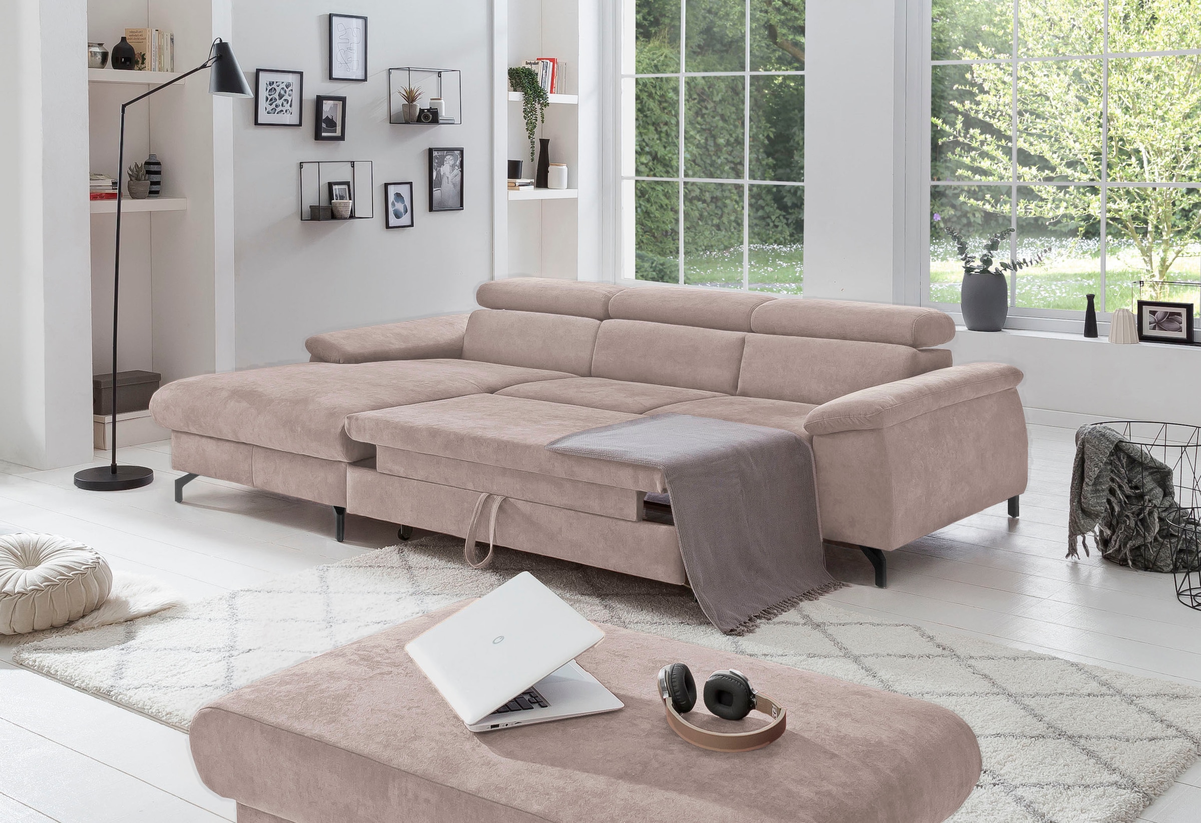 COTTA Ecksofa »Kitty L-Form«, mit Kopfteilverstellung, wahlweise mit Bettfunktion & Bettkasten