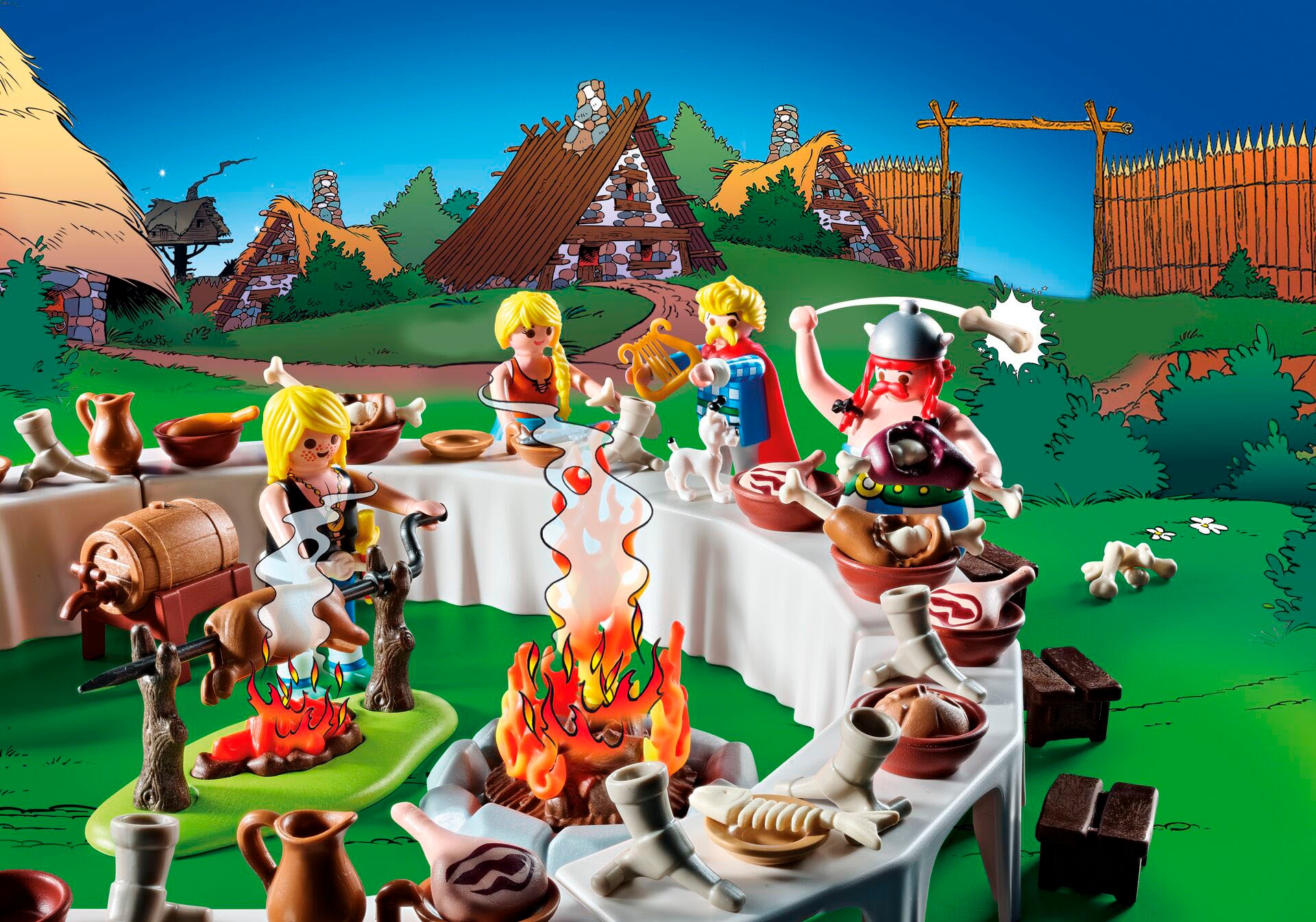 Playmobil® Konstruktions-Spielset »Asterix: Das Dorfbankett (71827), Playmobil Asterix«, (159 St.), Made in Europe