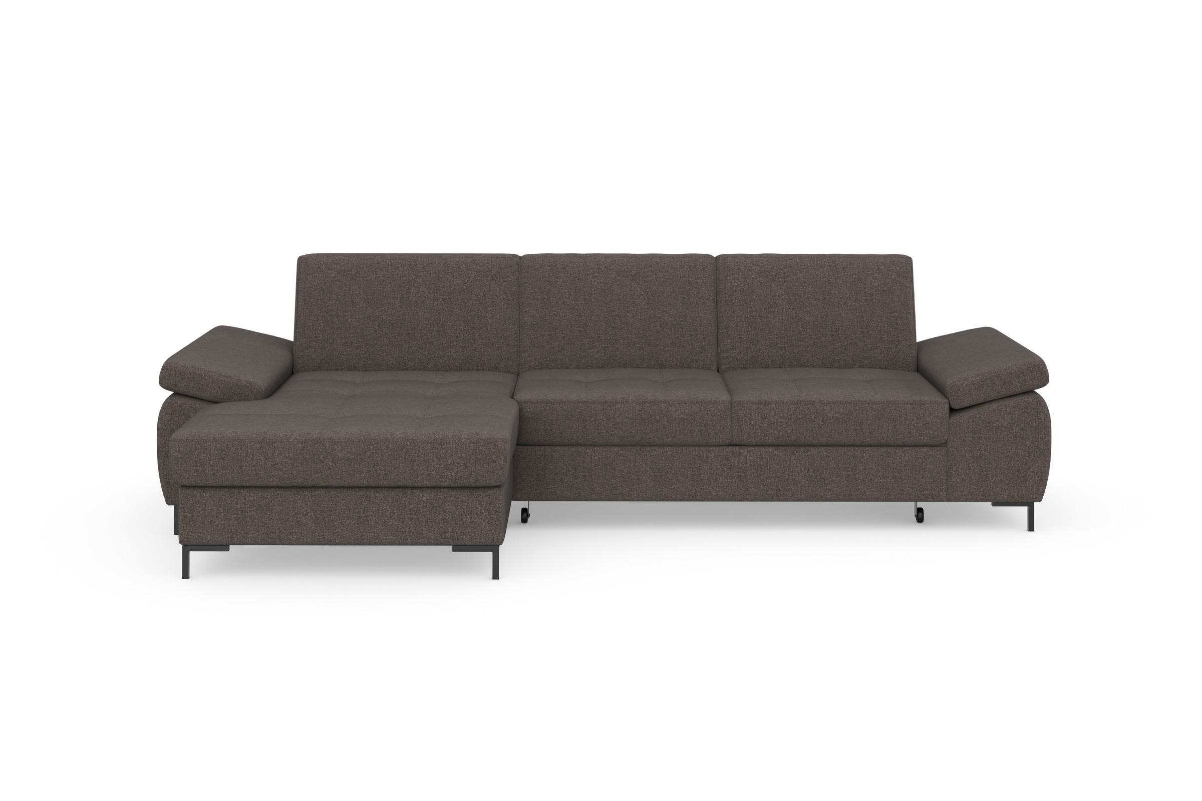 DOMO collection Ecksofa »Capelo, komfortabel, klare Linien zeichnen dieses Design aus, L-Form«, mit Armteilverstellung, wahlweise mit Bettfunktion, Federkern