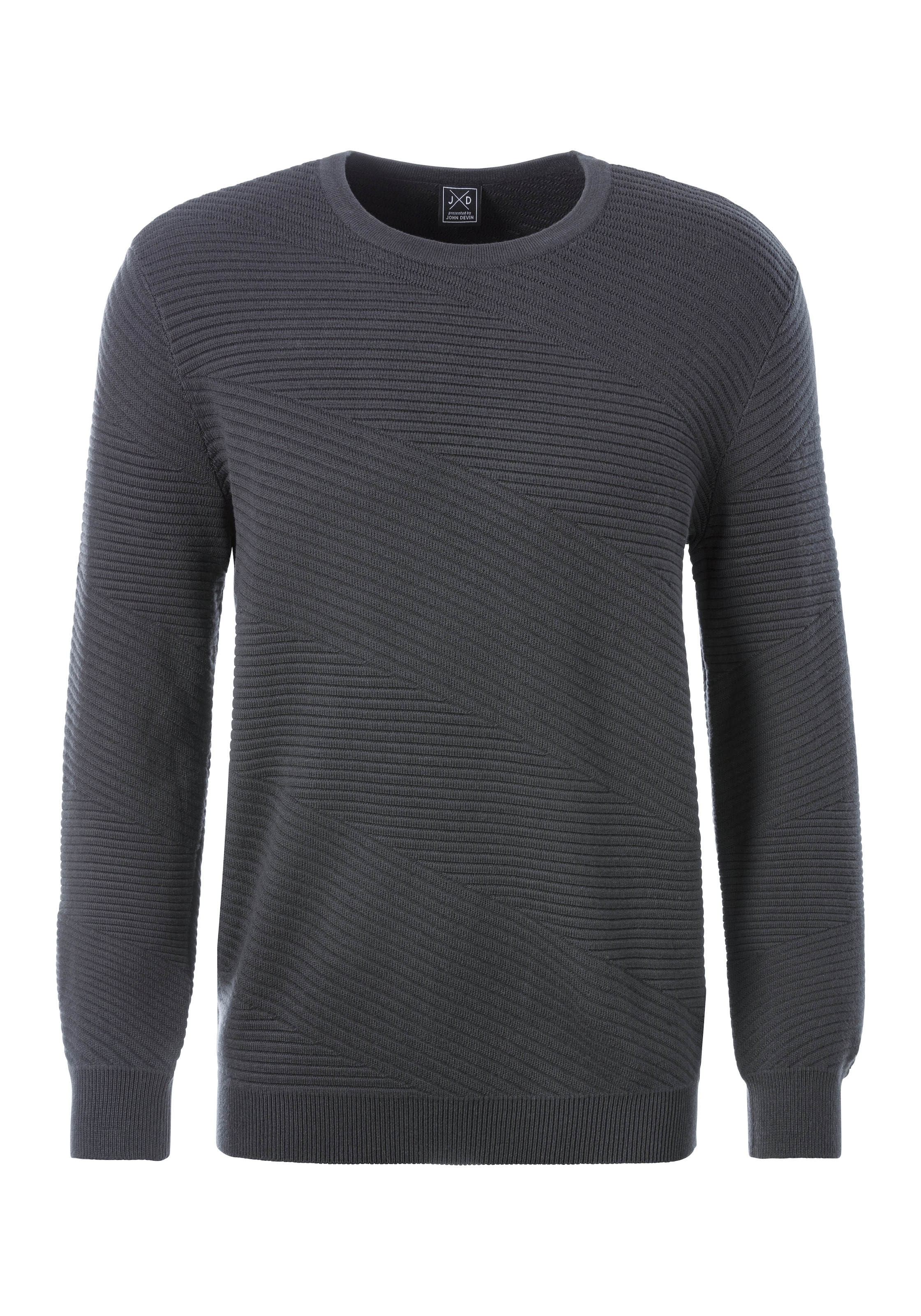 John Devin Strickpullover, Pullover aus weichem Strukturstrick