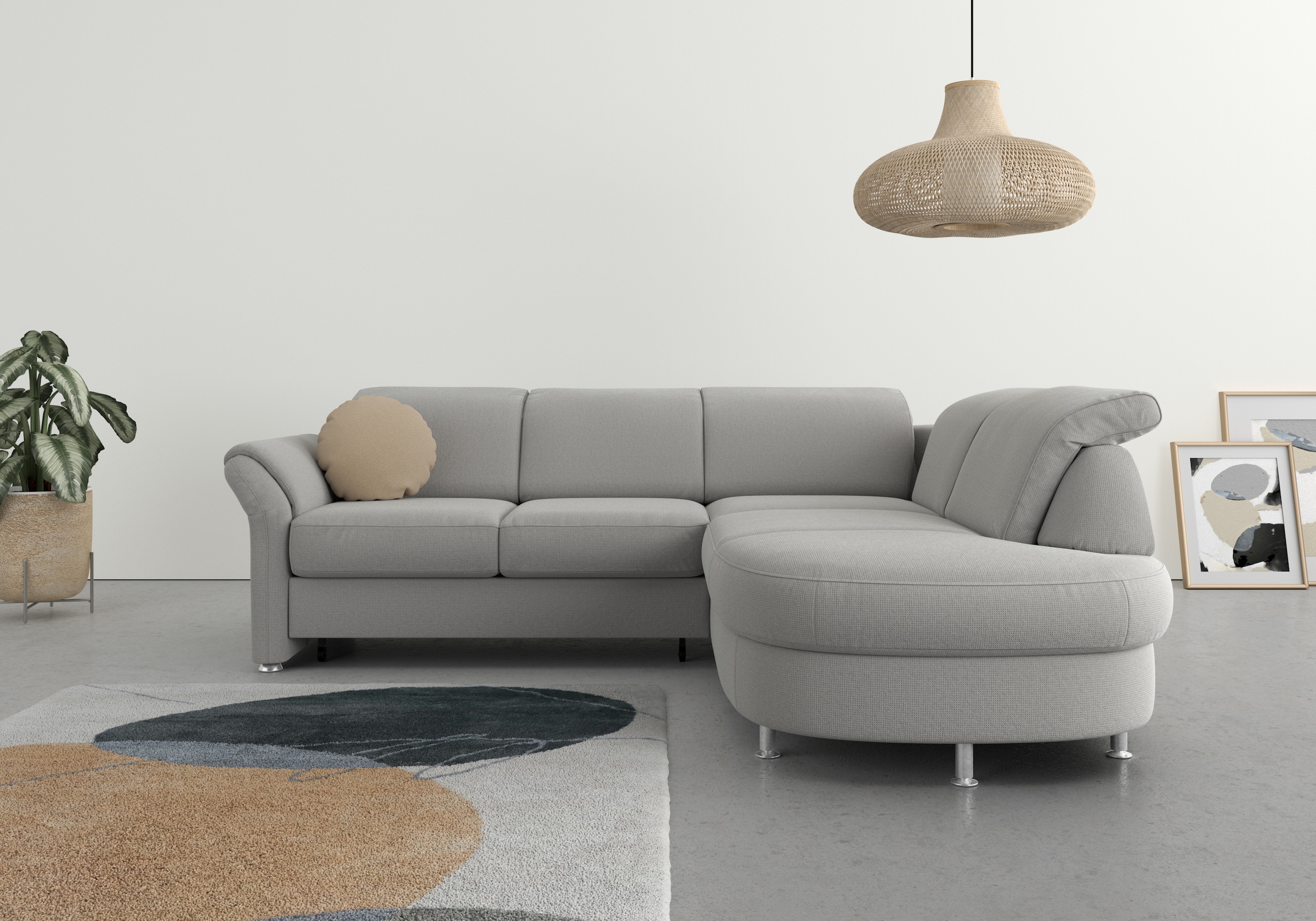 sit&more Ecksofa »Apulia L-Form«, wahlweise Bettfunktion, Bettkasten und Kopf- und Armteilverstellung