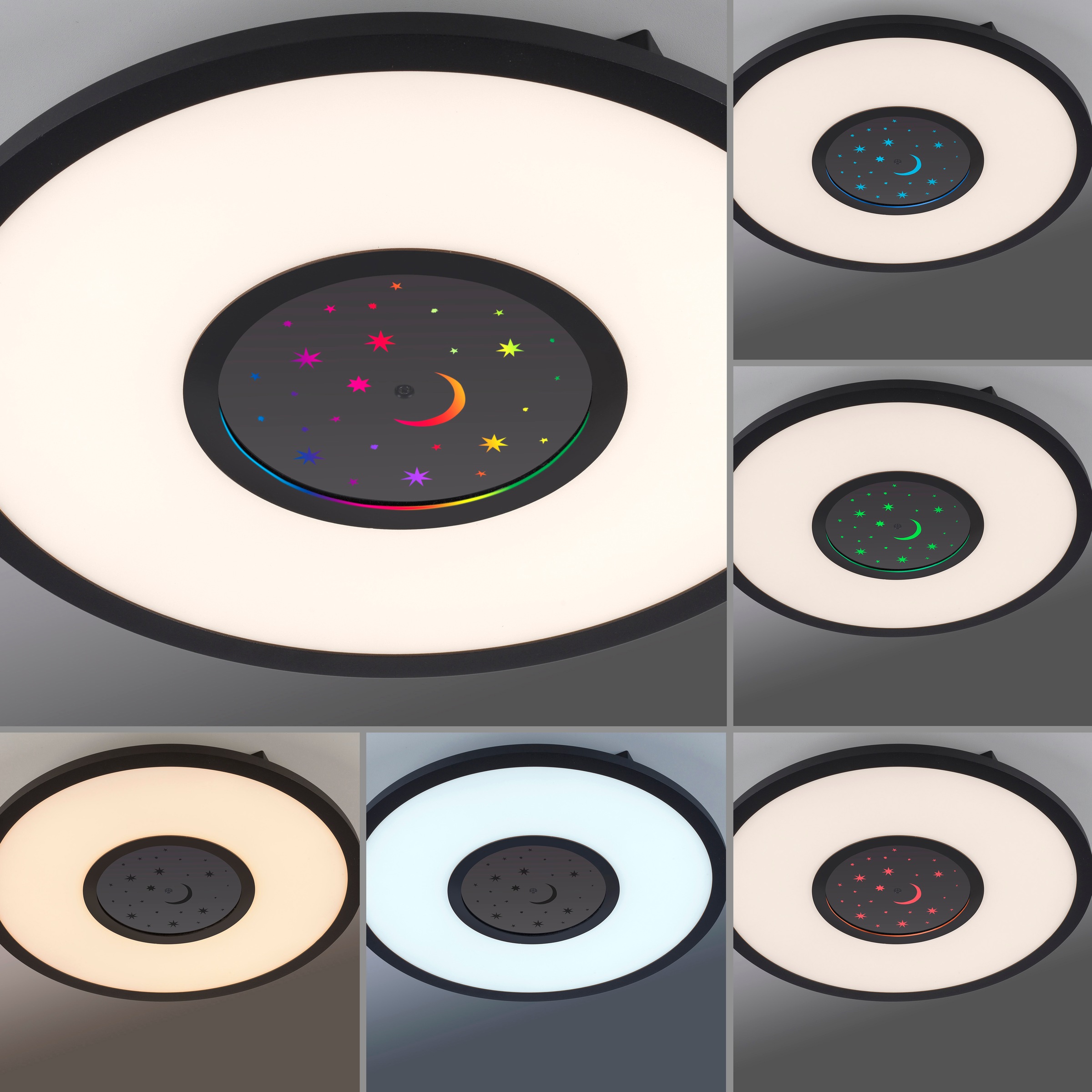 JUST LIGHT Deckenleuchte »ASTRO«, 2 flammig, Leuchtmittel LED-Board-LED-Board | LED fest integriert-LED fest integriert, LED, CCT - über Fernbedienung, RGB, dimmbar über Fernbedienung