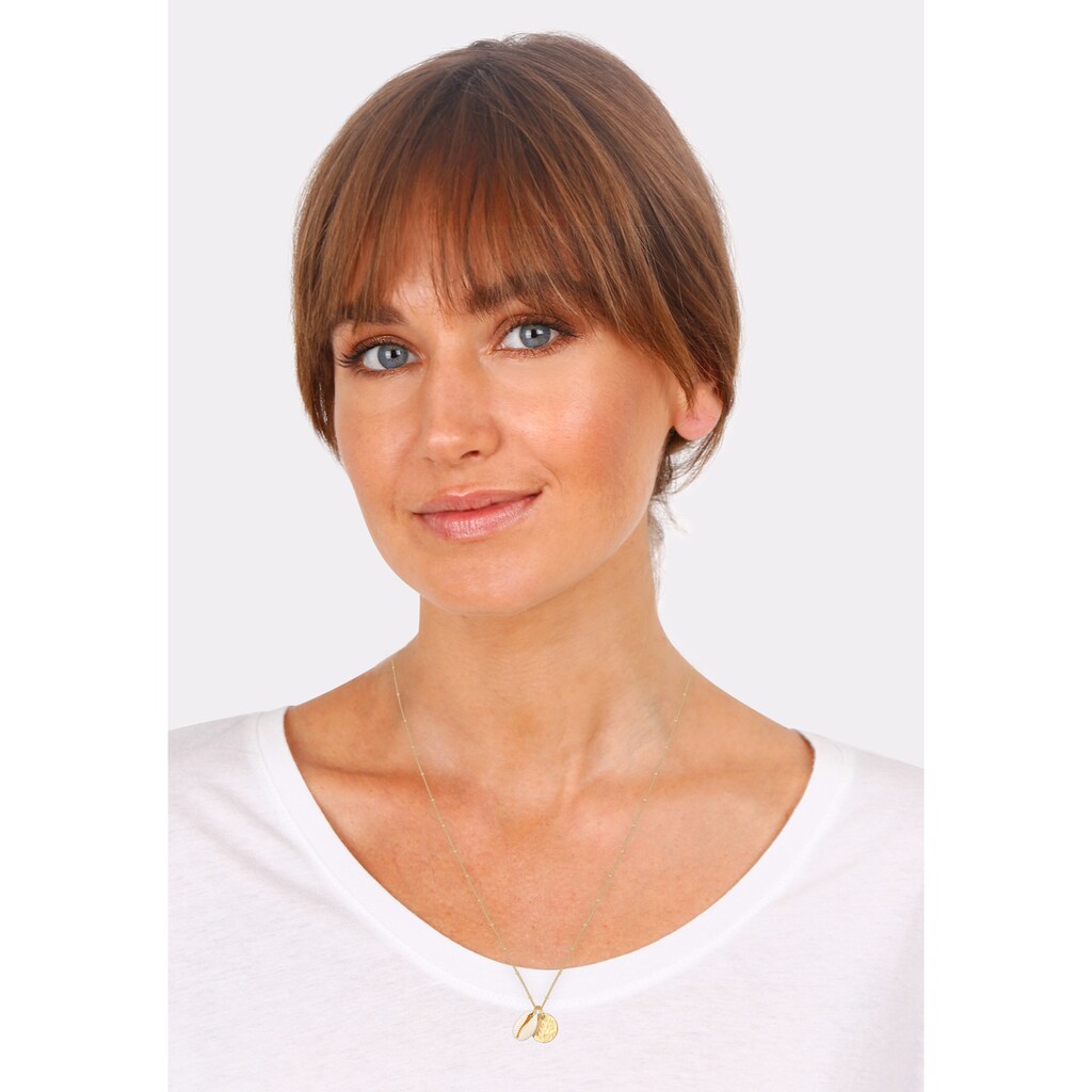 Elli Kette mit Anhänger »Kauri Muschel und Plättchen Kugelkette 925 Silber«