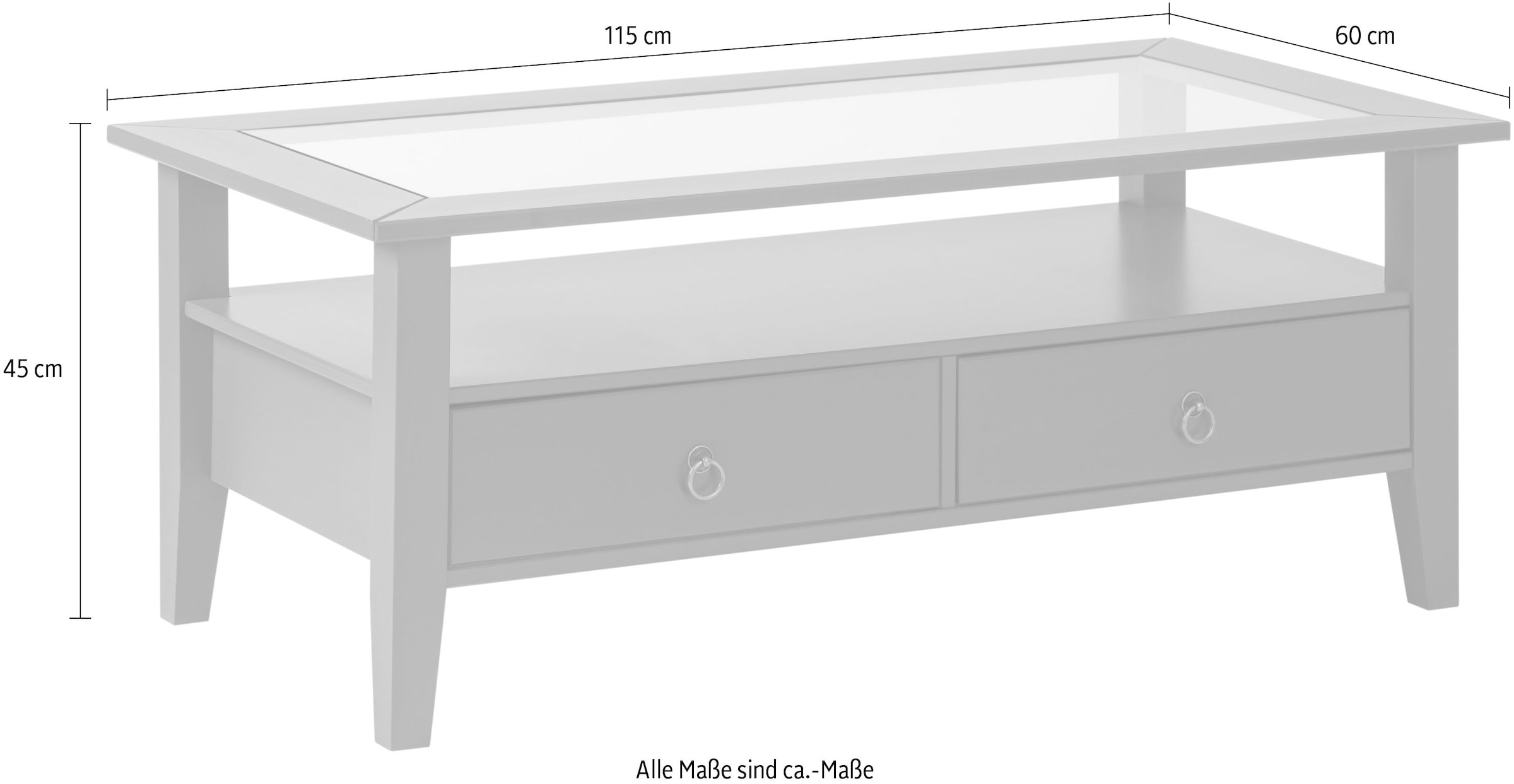 Inter Link Couchtisch »Couchtisch Provence« 1 Stk. tlg. Kiefer Massiv, Stauraum, BxTxH: ca. 115 x 60 x 45 cm