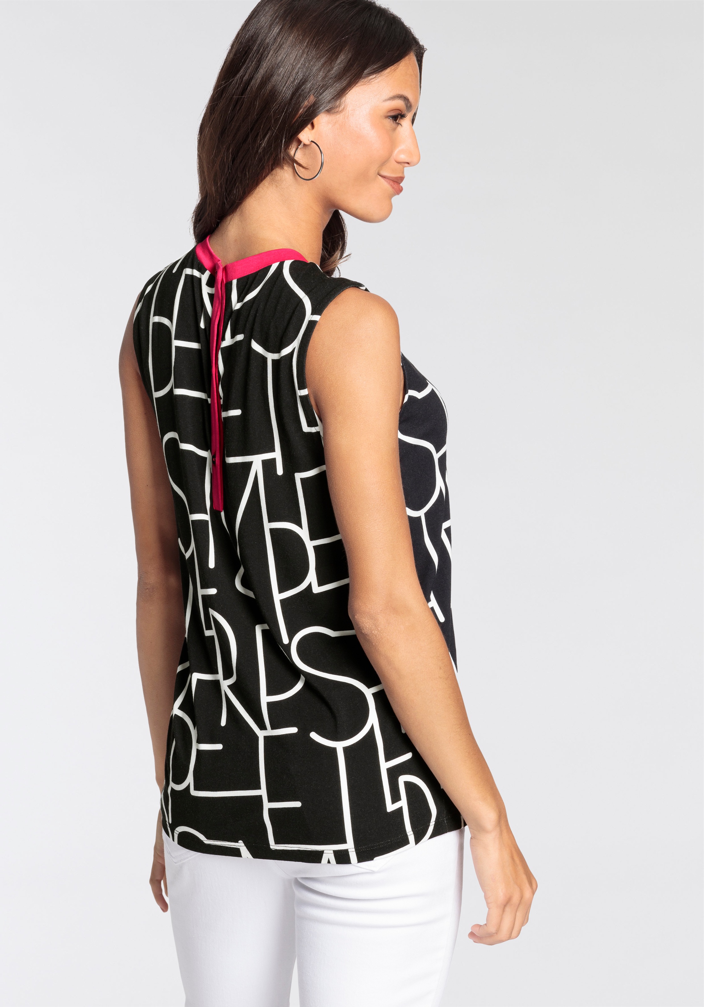 Laura Scott Shirttop figurumschmeichelnde Passform, hüftlange Schnittform