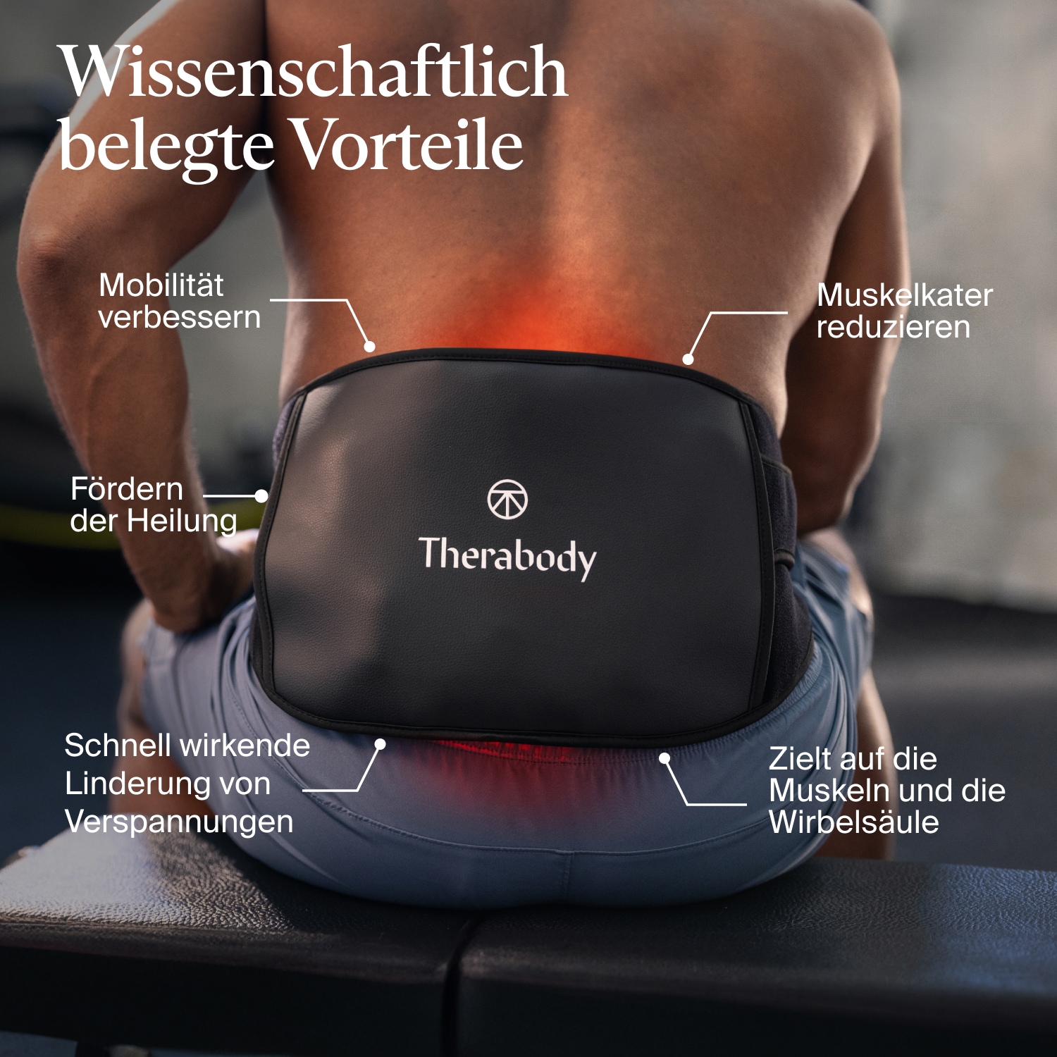 Therabody Wärmegürtel »ThermBack LED Therapiebandage mit Ferninfrarot, LED, Wärme, Vibration« Lindert Rückenschmerzen, fördert Erholung & steigert Beweglichkeit