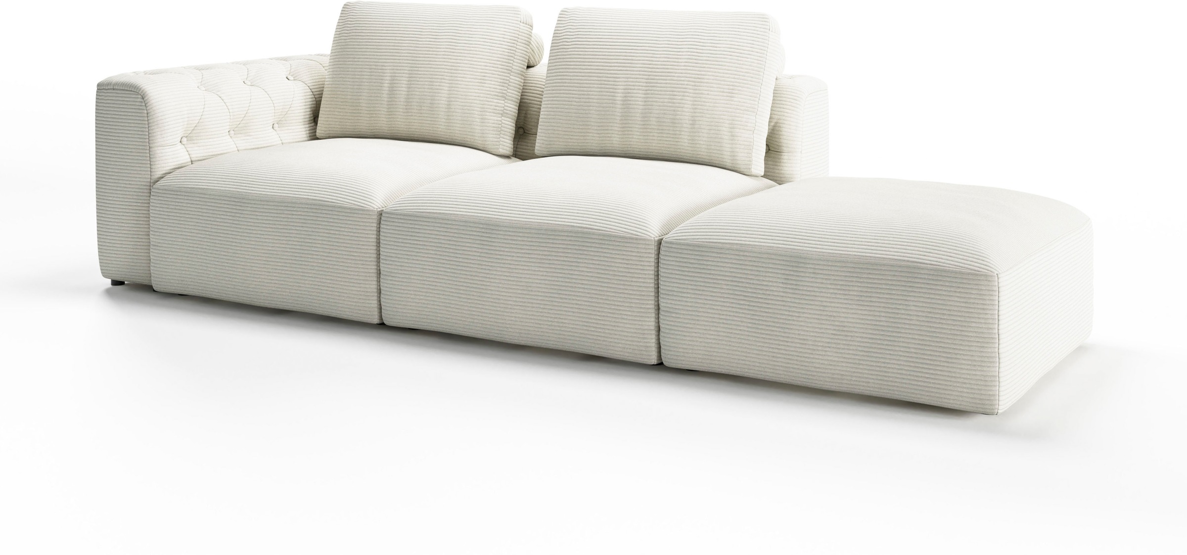 RAUM.ID Chaiselongue »Cushid«, Modul-Sofa, bestehend aus 2-Sitzer und Hocker