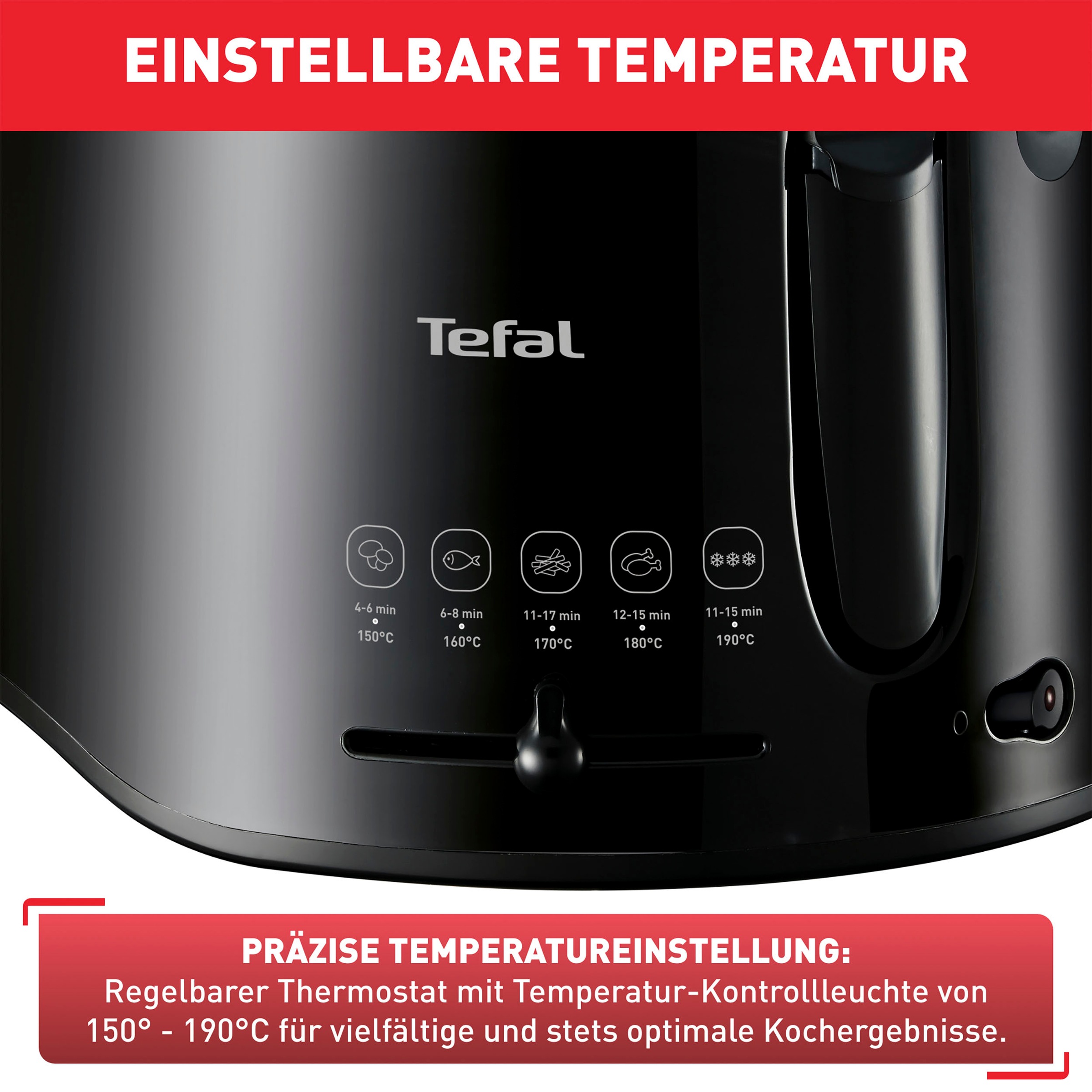 Tefal Fritteuse »Maxi Fry«, 1900 W, Fassungsvermögen 2,1 l, Cool Wall Technologie, Familienkapazität, FF1078