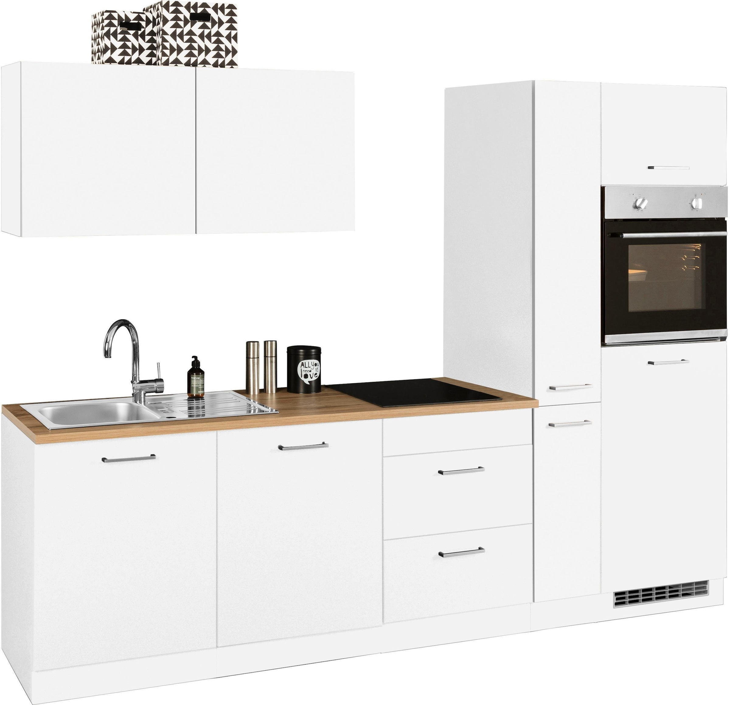 KOCHSTATION Küchenzeile »KS-Kehl«, ohne E-Geräte, Breite 270 cm, für Kühlschrank
