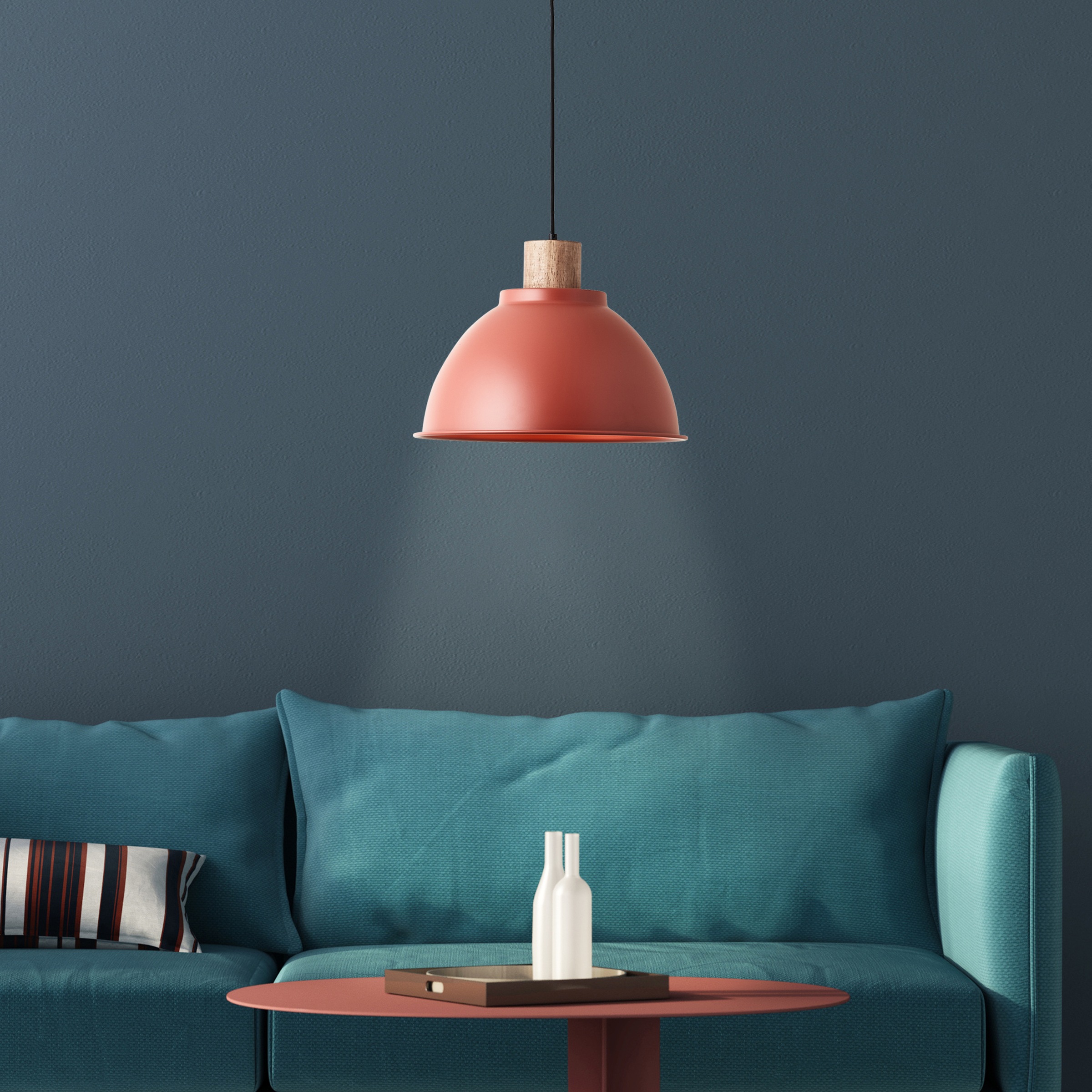 Brilliant Pendelleuchte »Erena«, 1 flammig, Leuchtmittel E27 | ohne Leuchtmittel, Höhe 120 cm, Ø 38 cm, E27, kürzbar, Metall/Holz