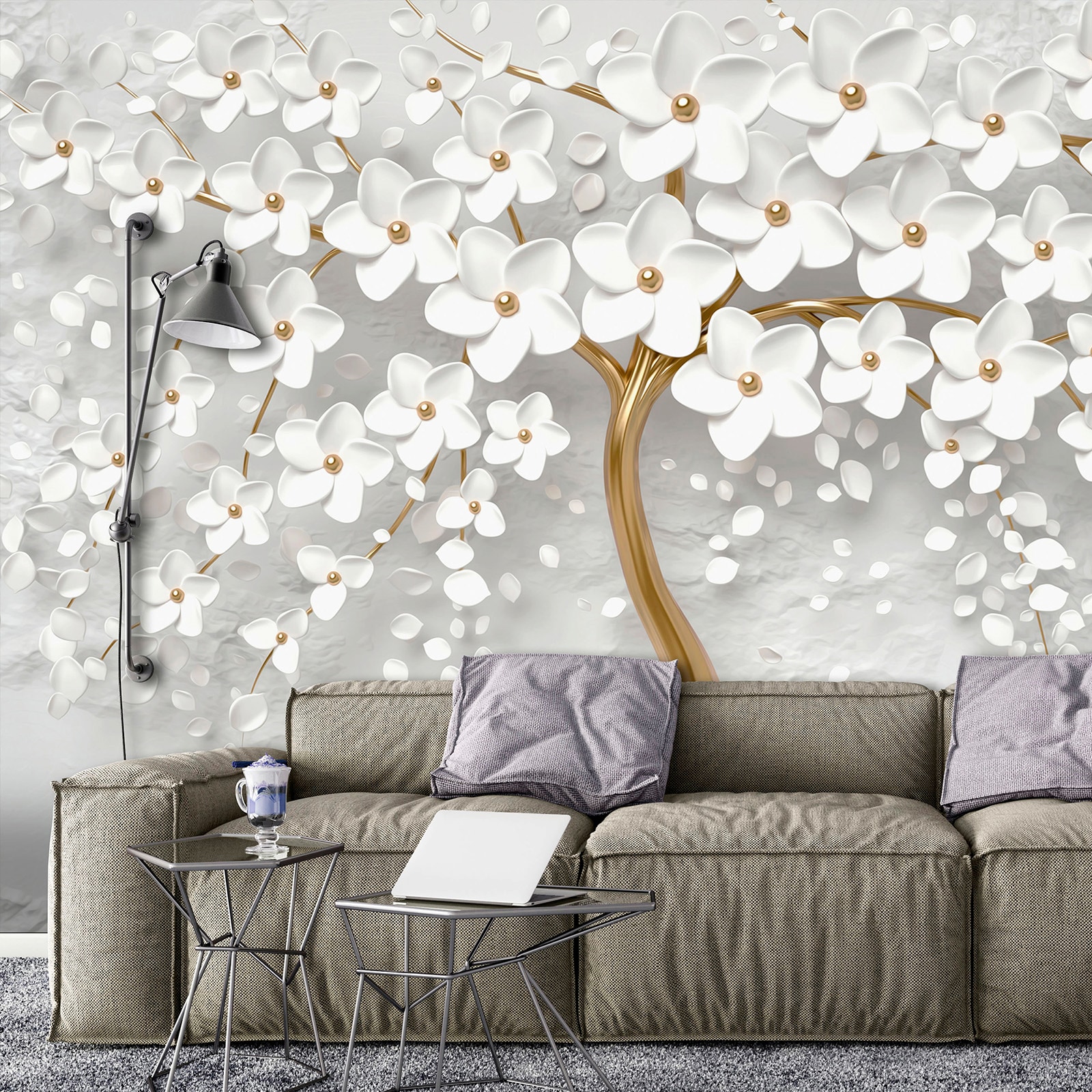 Consalnet Vliestapete »3D Baum mit modern, bestellen Schlafzimmer Blumen«, Rechnung Wohnzimmer vliestapete, oder für auf botanisch, abstrakt