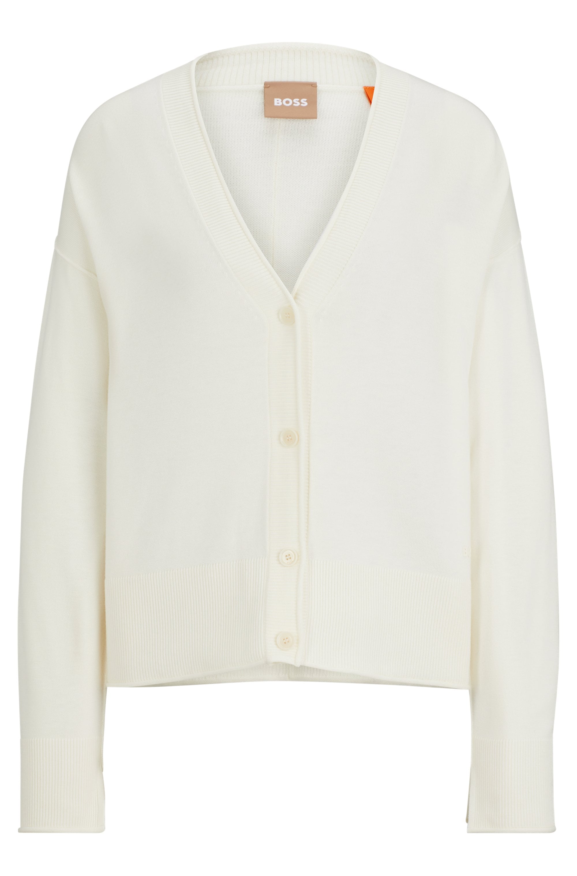 BOSS ORANGE Strickjacke »Feda Premium Damenmode«, mit tiefem V-Ausschnitt