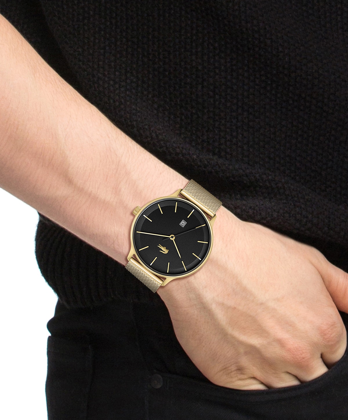 Lacoste Quarzuhr »LACOSTE CLUB«, Armbanduhr, Herrenuhr, Datum, Mineralglas, Edelstahlarmband