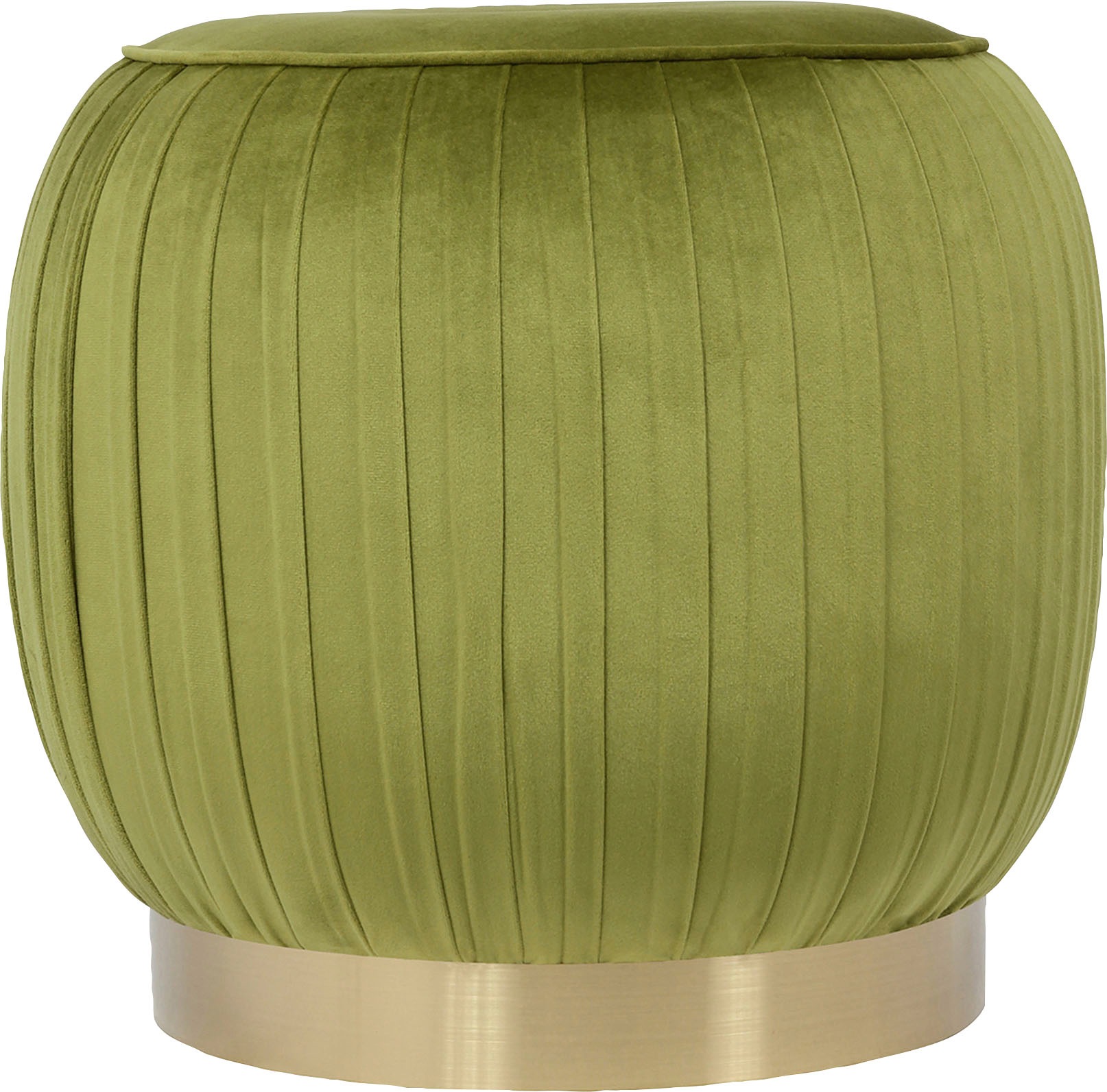 Kayoom Sitzhocker »Hocker Lilje, Edler Touch durch goldenen Sockel,Hochwertiger Samtbezug«, (1 St.), samtweich, gesteppte Ziernaht, Edelstahlsockel, Hochwertiger Samtbezug