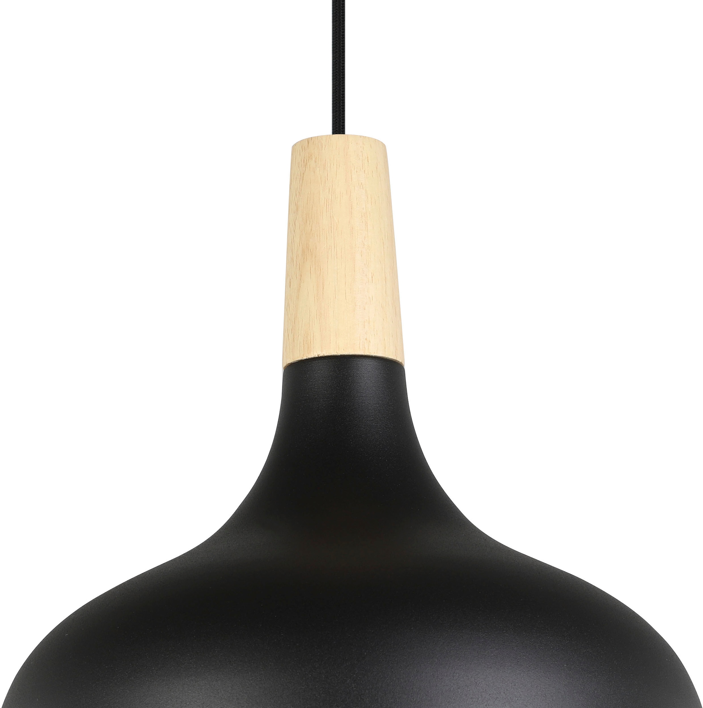 EGLO Hängeleuchte »SABINAR«, Hängeleuchte in schwarz und braun aus Stahl, Holz - exkl. E27 - 40W