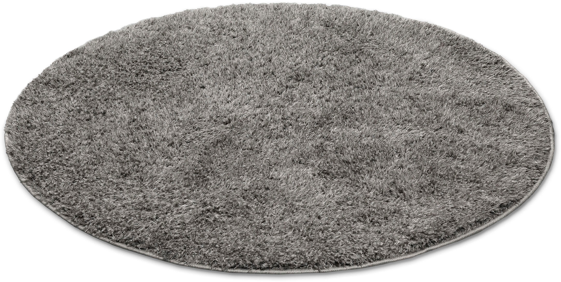 my home Hochflor-Teppich »Nickolas«, rund, 30 mm Höhe, Langflor, Shaggy, weicher Hochflor, uni farben, mit Glanz, Wohnzimmer