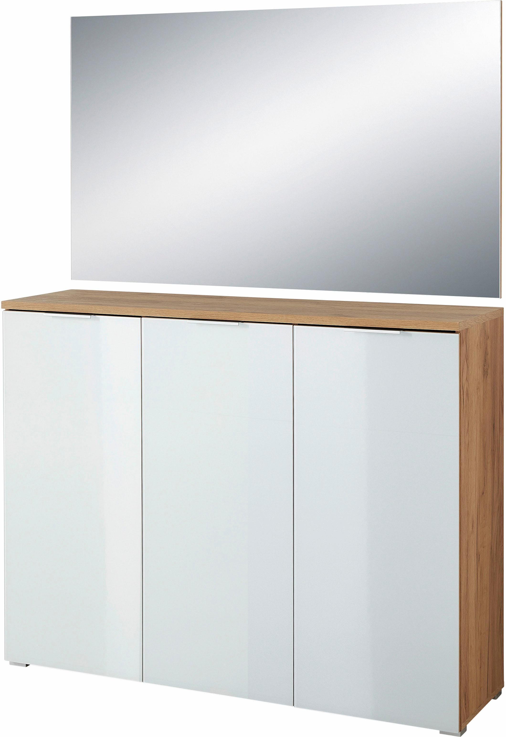 GERMANIA Garderoben-Set »GW-Telde« Set, 2 Stk. tlg. Navarra-Eiche-Nachbildung/Weiß Schuhschrank, Spiegel