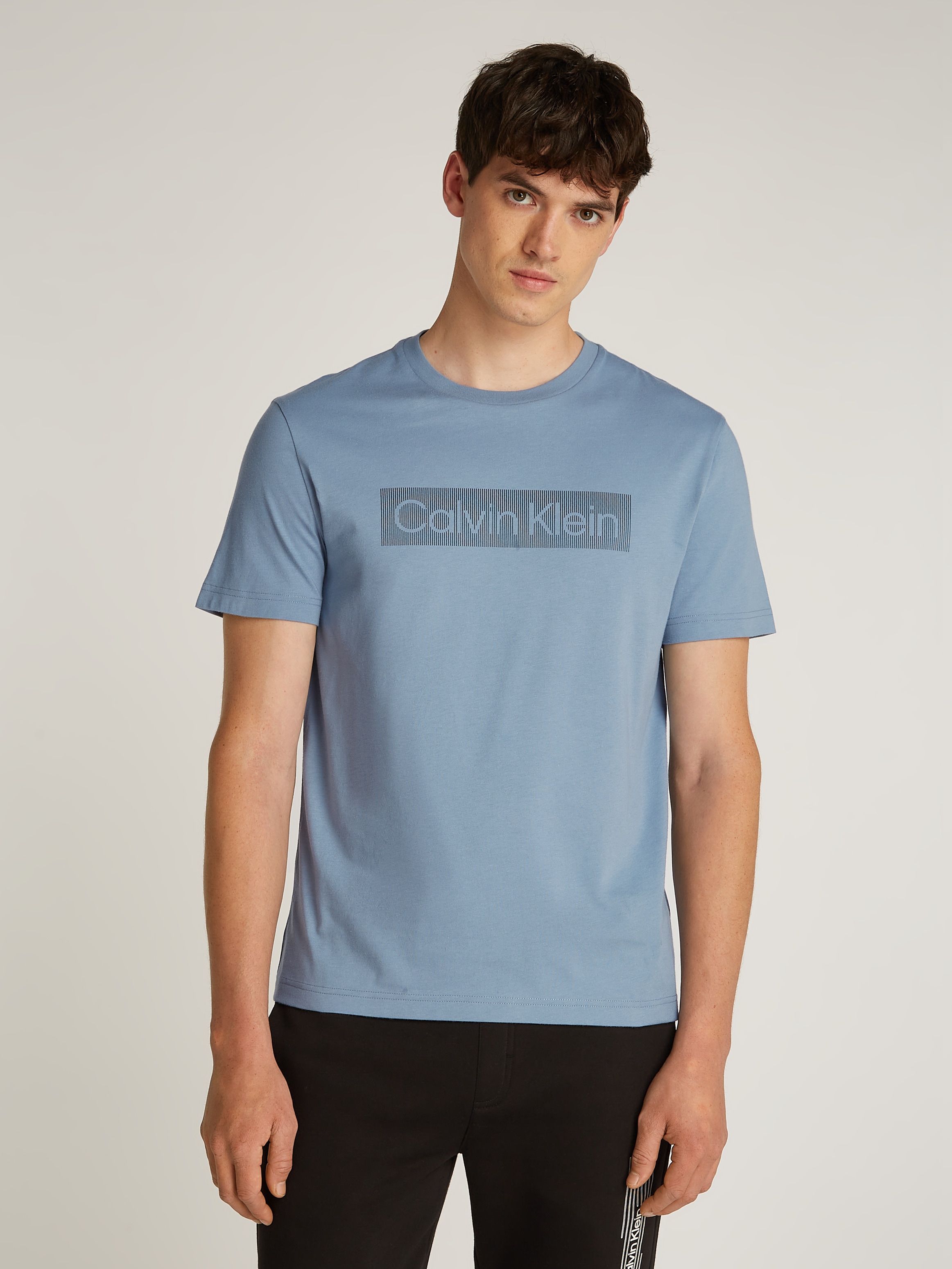 Calvin Klein T-Shirt »BOX STRIPED LOGO T-SHIRT«, mit Logoschriftzug