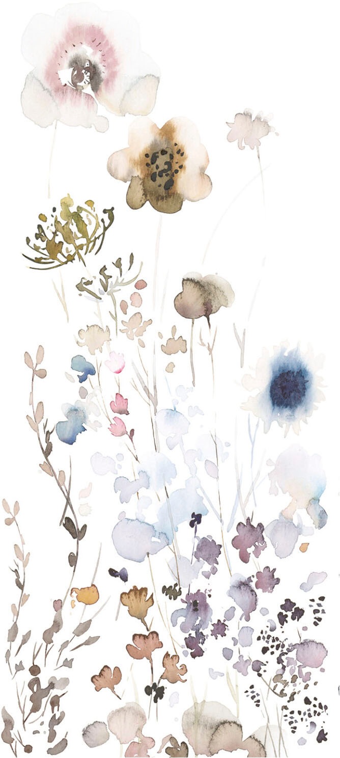 Marburg Vliestapete Blumen Crushed-Optik Modern 270 cm x 70 cm Weiß günstig online kaufen