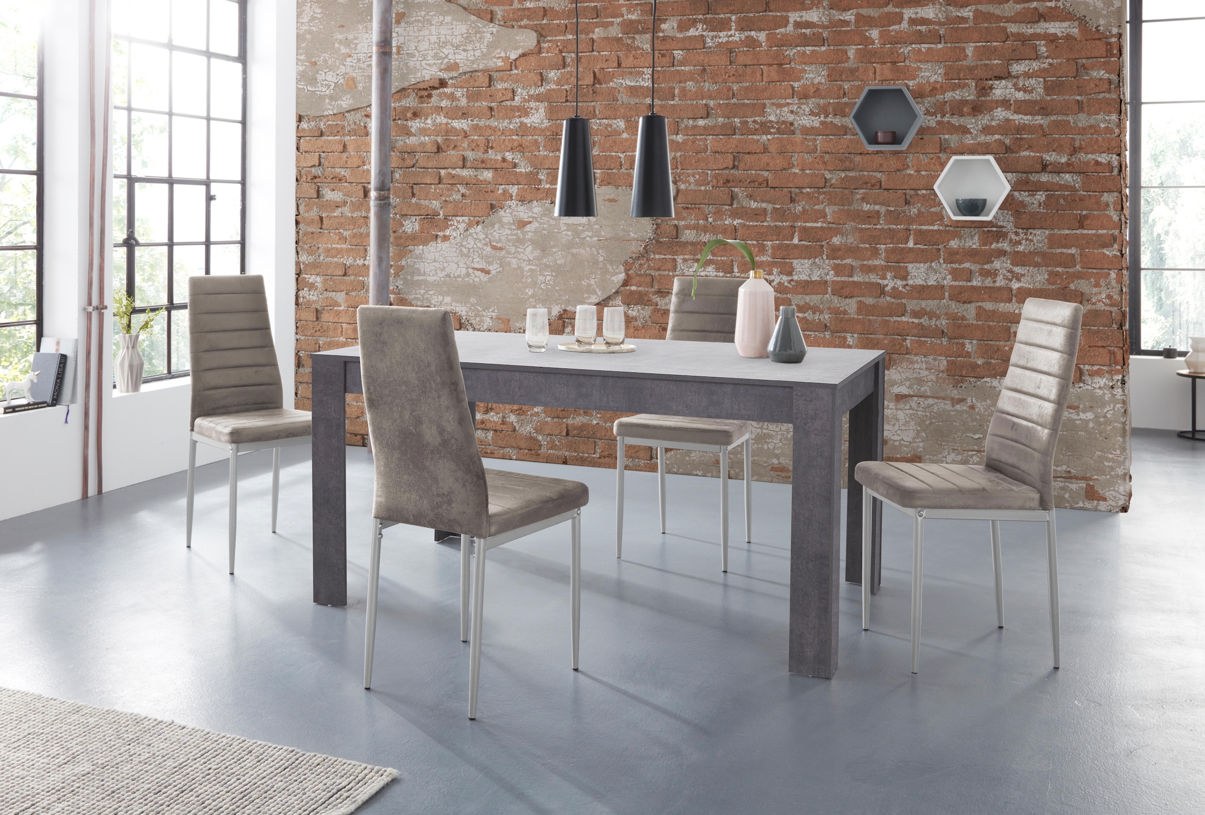 INOSIGN Essgruppe »Lynn160/Kate« Set, 5 Stk. tlg. Tisch mit 4 Stühlen günstig online kaufen