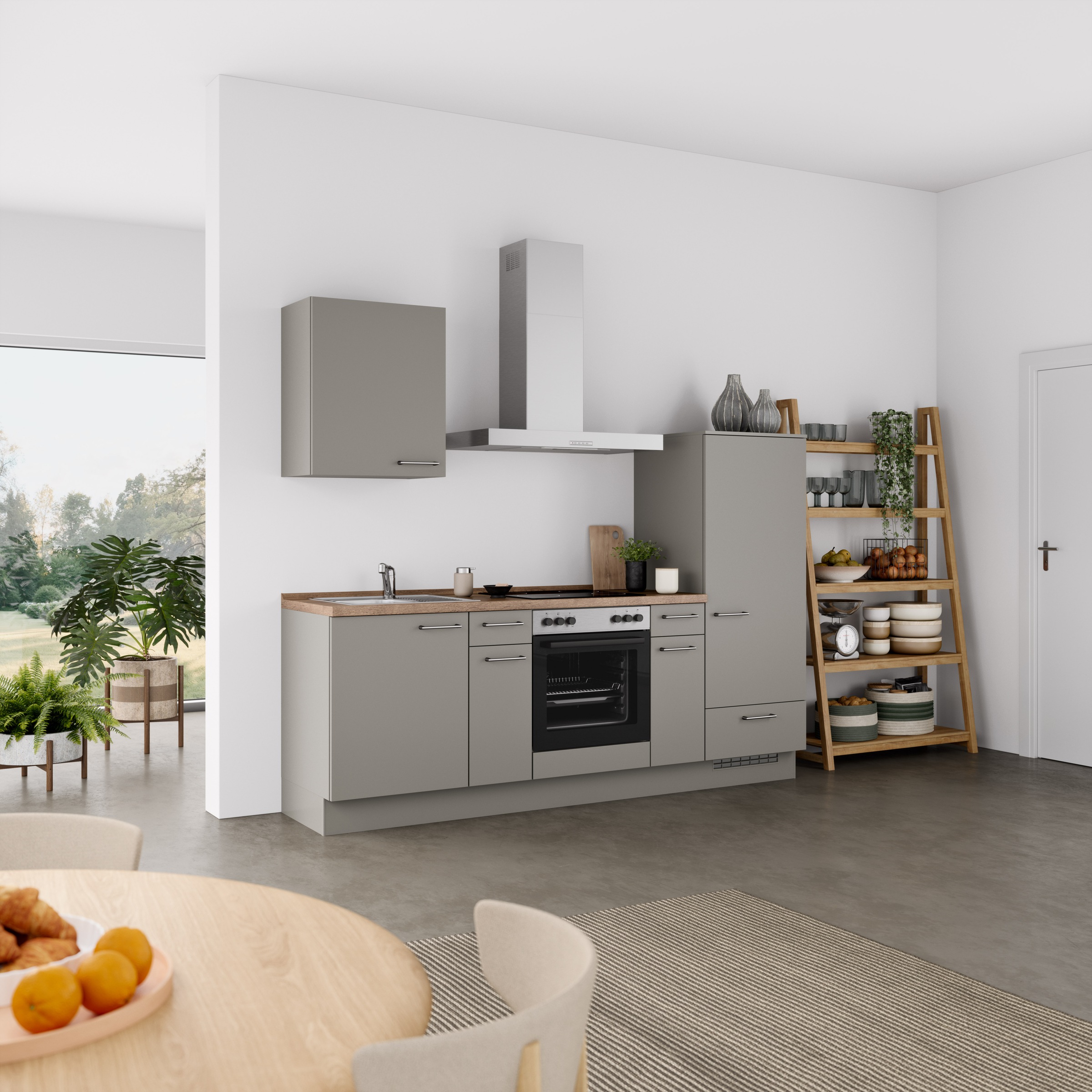 nobilia® Küchenzeile »"Laser I"«, vormontiert, Ausrichtung wählbar, Breite 240 cm, wahlw. mit E-Geräten