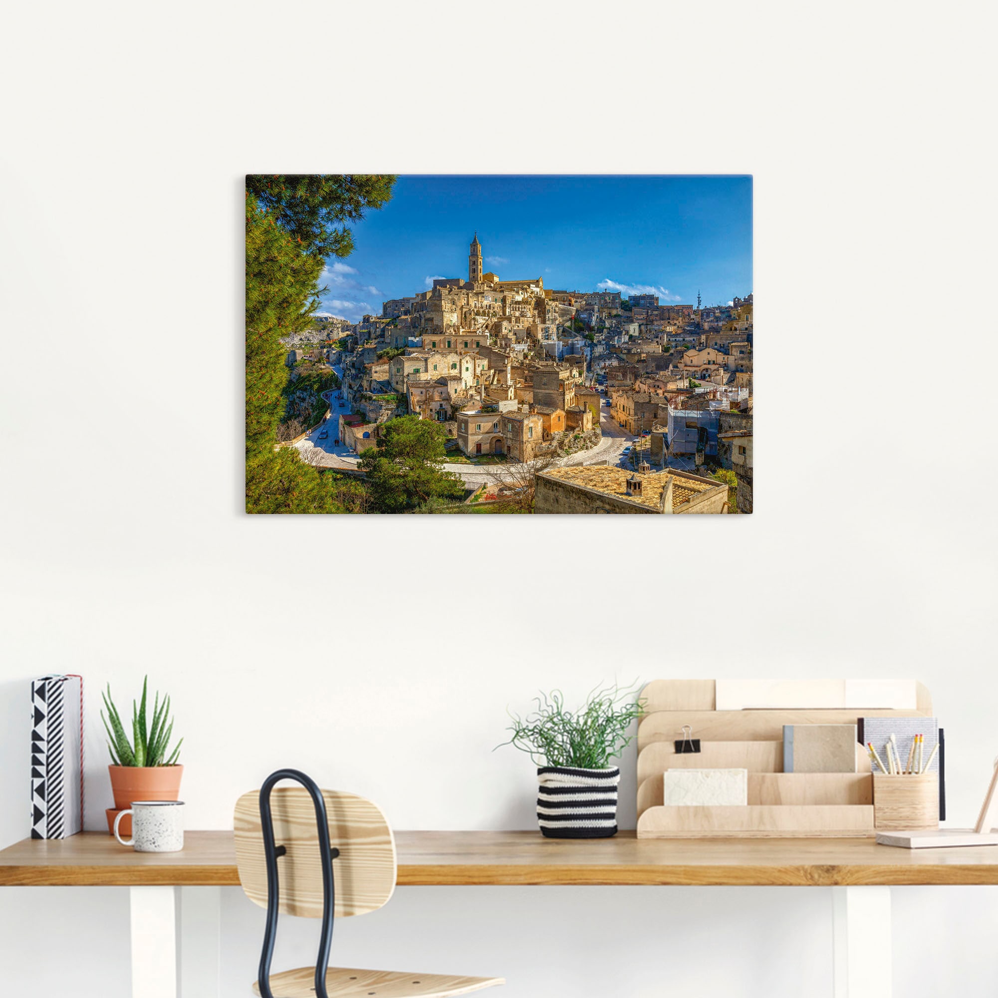 Artland Leinwandbild »Historische Altstadt von Matera Italien«, Italien, (1 St.), auf Keilrahmen gespannt