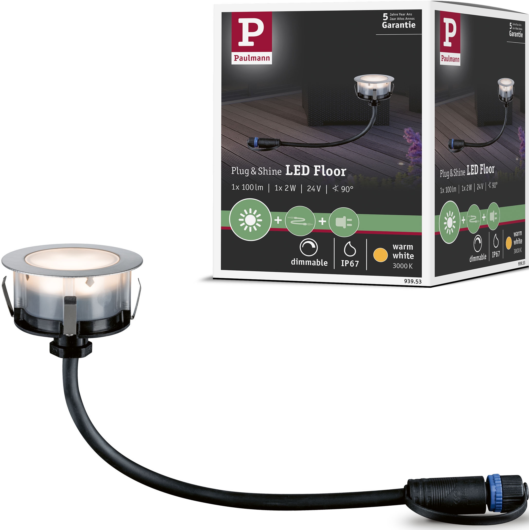 Paulmann LED auf 3000K kaufen »Plug 1 LED-Modul, IP65 flammig-flammig, & Einbauleuchte Rechnung 24V Shine«
