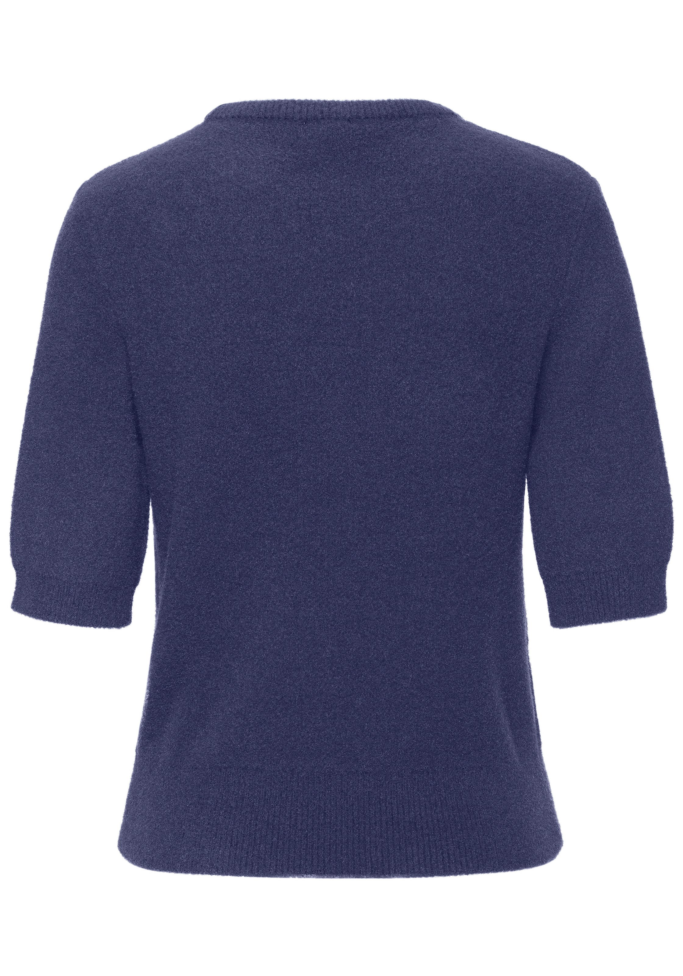 LASCANA Kurzarmpullover , flauschiger Strickpullover, figurnaher Schnitt