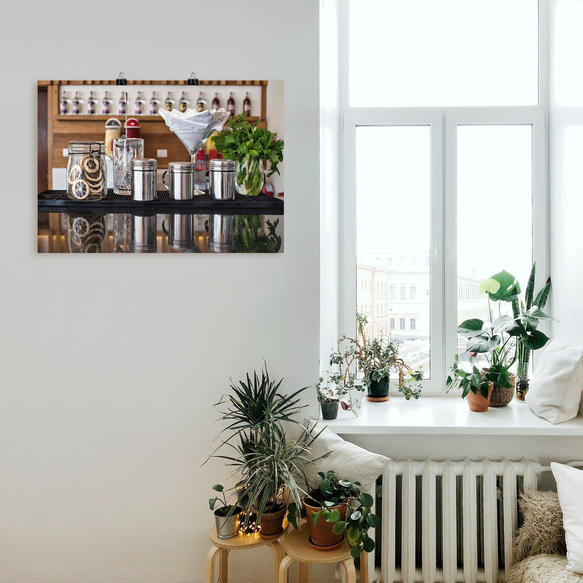 Artland Wandbild "Bartheke Cocktail Mixing", Cocktail, (1 St.), als Leinwan günstig online kaufen