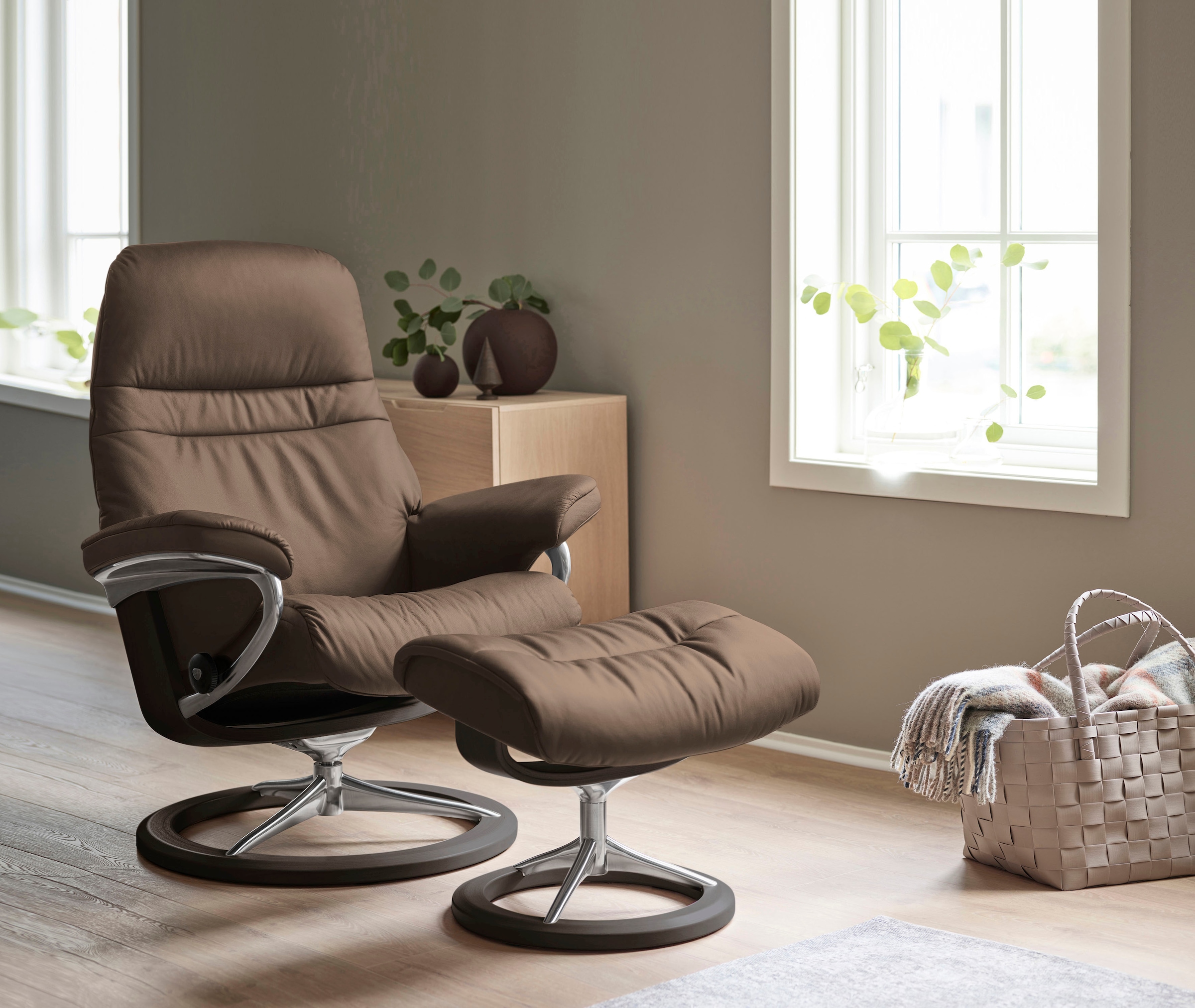 Stressless® Relaxsessel »Sunrise« Relaxsessel mit Hocker,  mit Signature Base, Größe M, Gestell Wenge