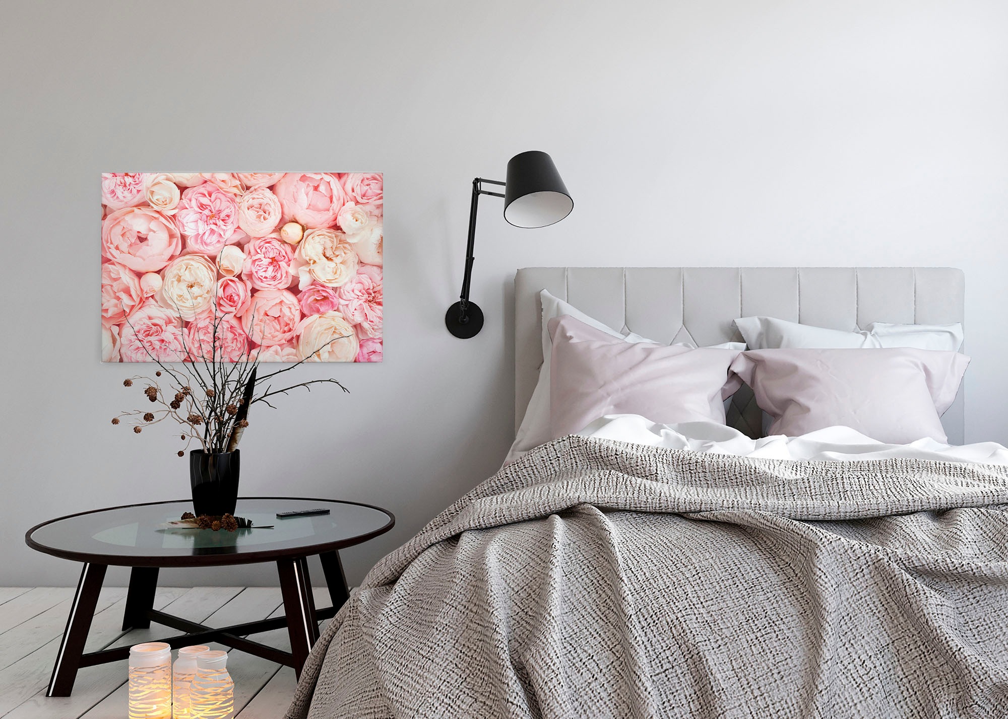 A.S. Création Leinwandbild »Roses«, Kunst-Blumen-Kinder, (1 St.), Romantische Rosen Rosenbild Keilrahmen Leinwand-Bild Wohnzimmer modern